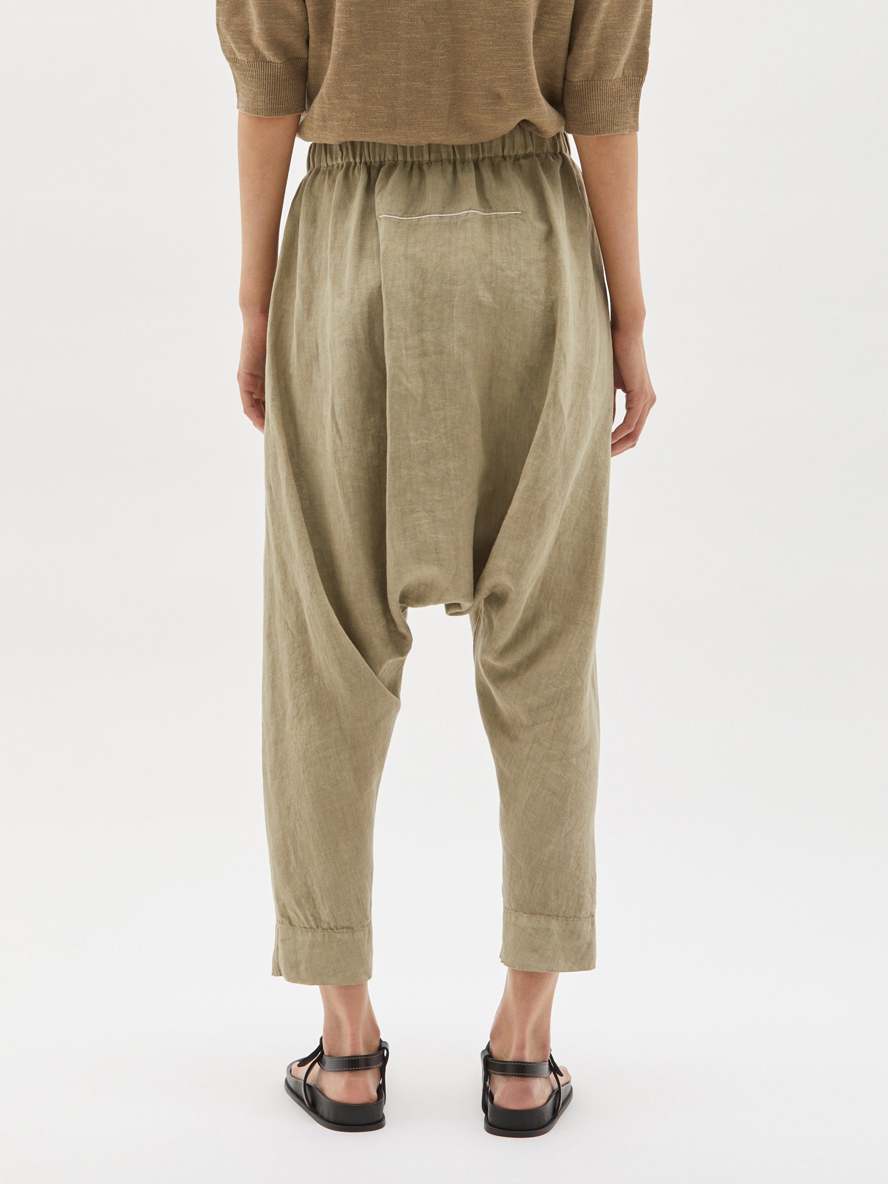 linen slouch drawstring pant