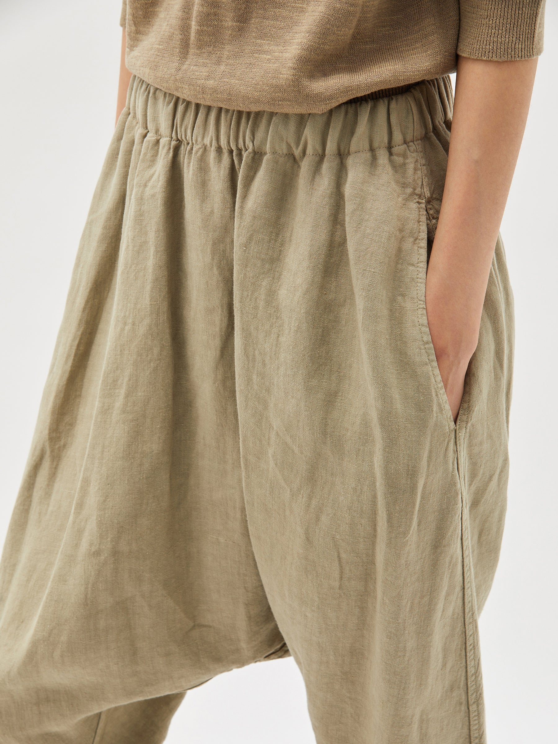 linen slouch drawstring pant