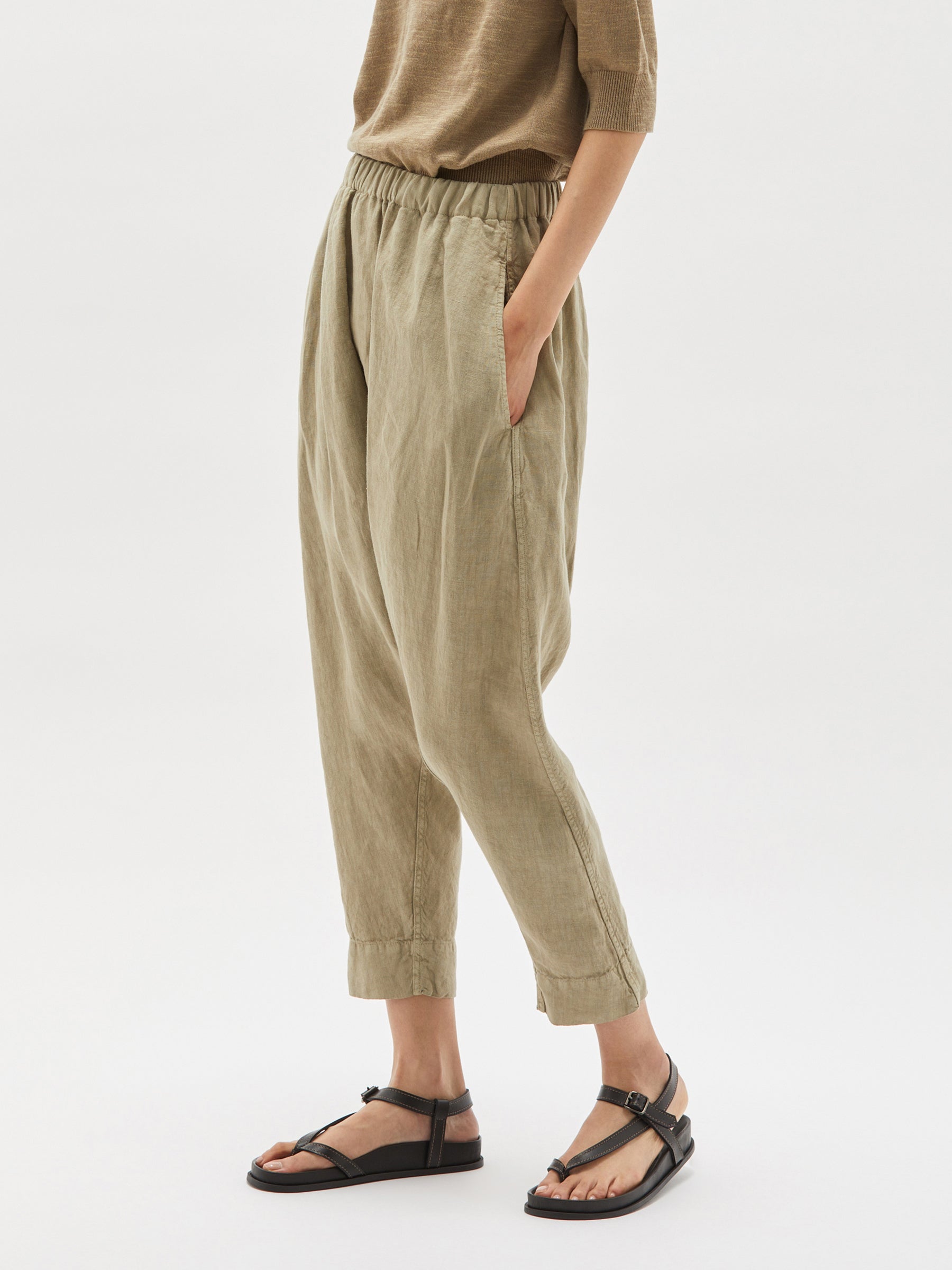 linen slouch drawstring pant