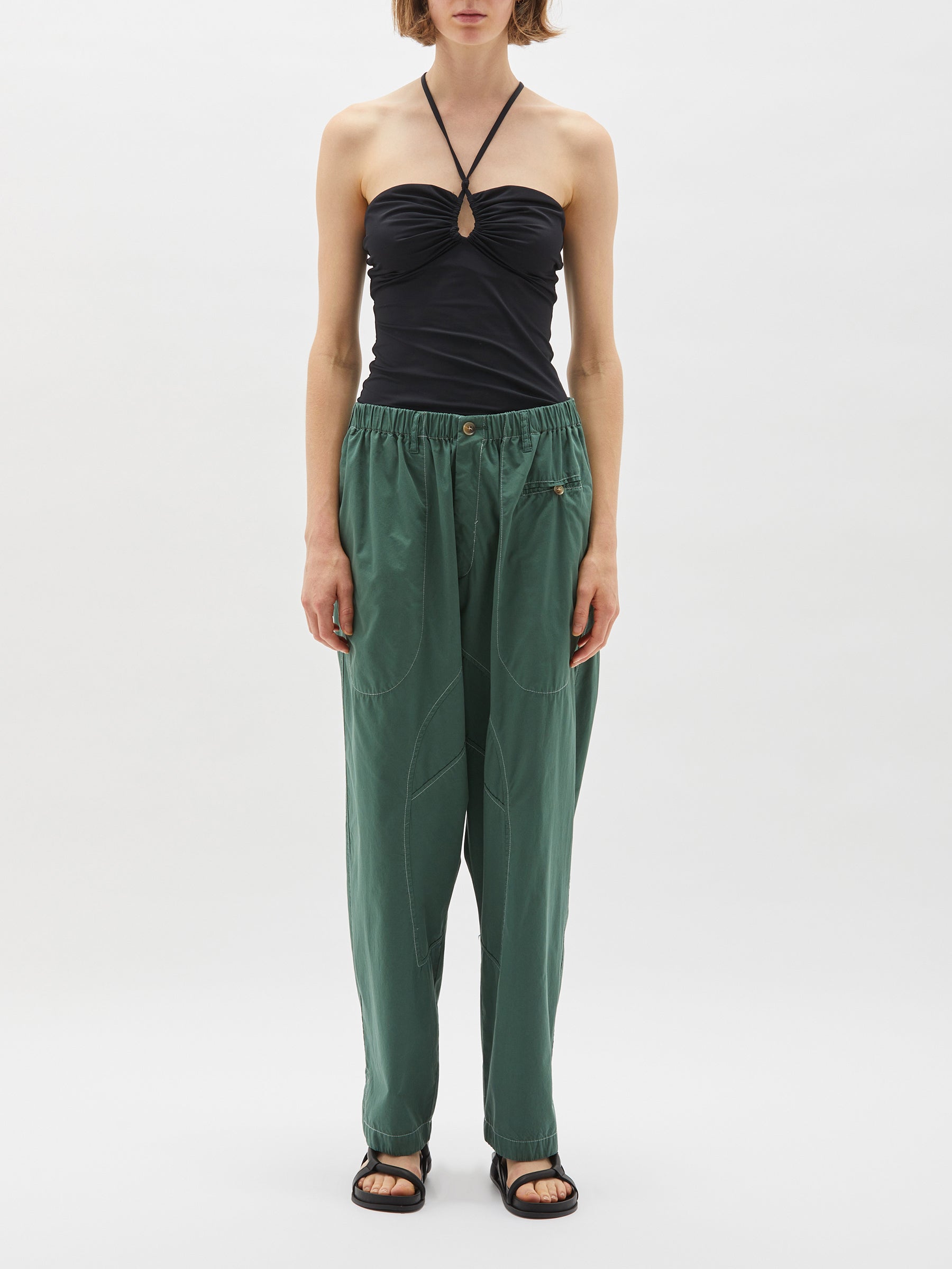voluminous cotton poplin pant