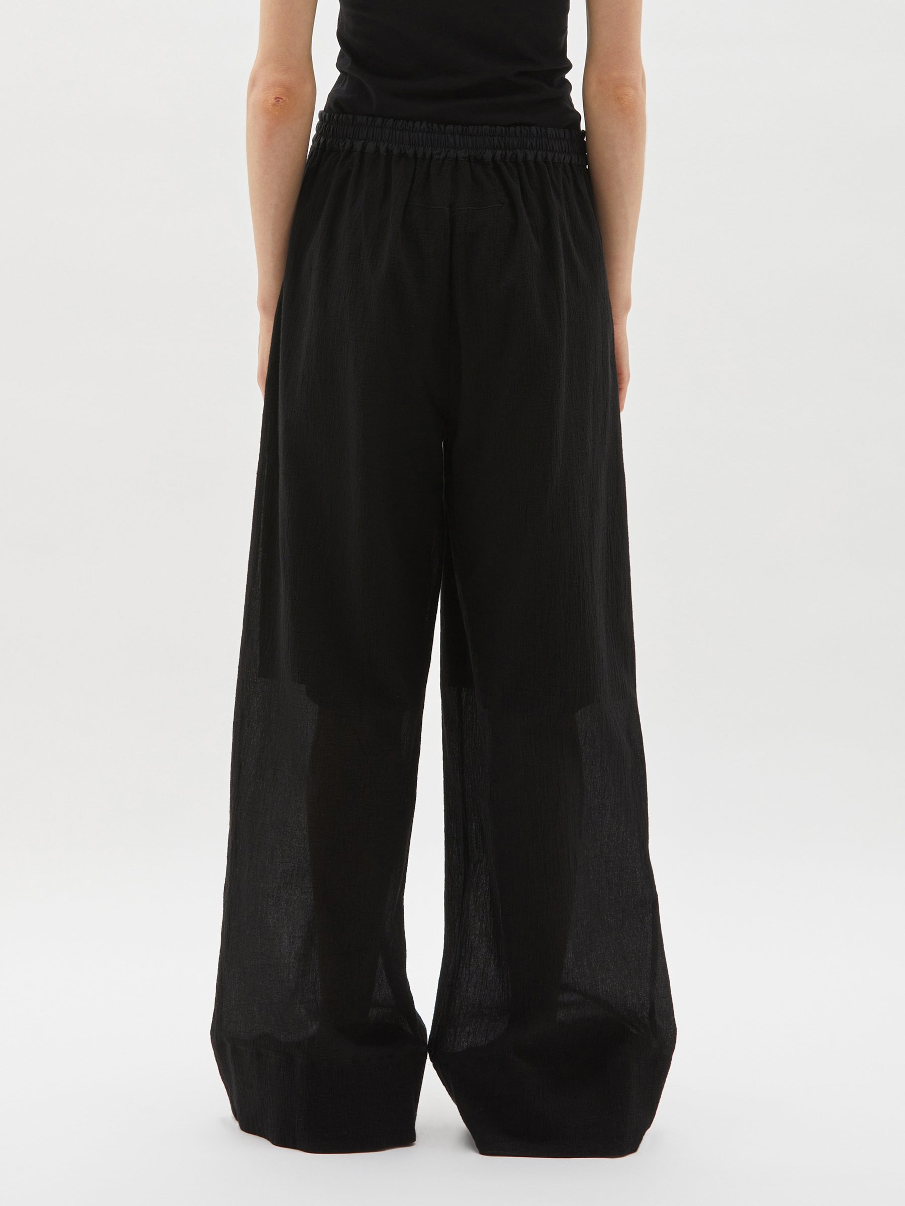cotton gauze wide leg pant