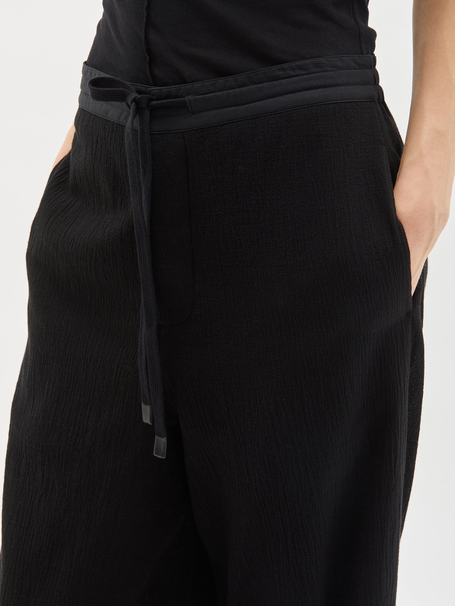 cotton gauze wide leg pant