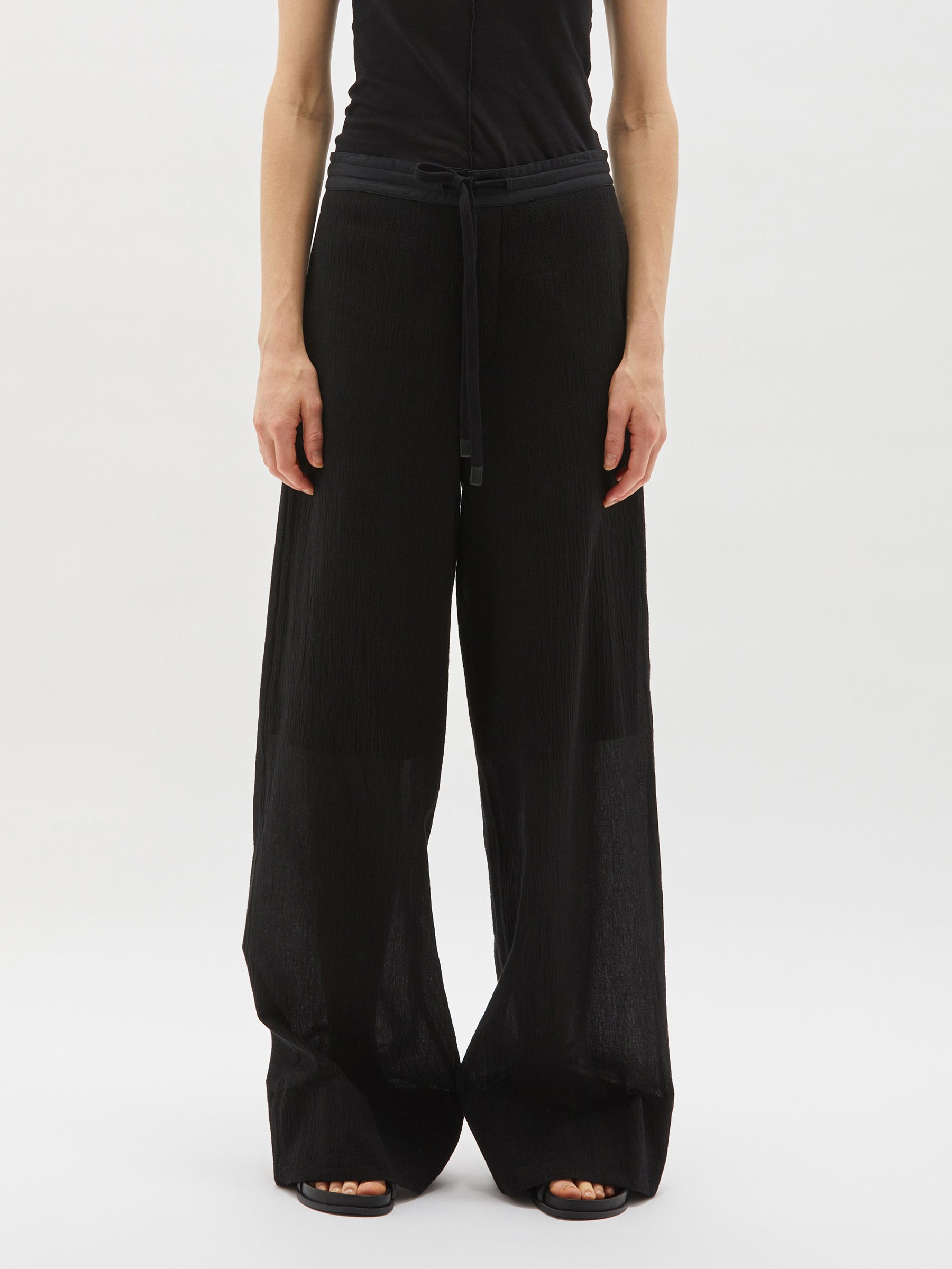cotton gauze wide leg pant