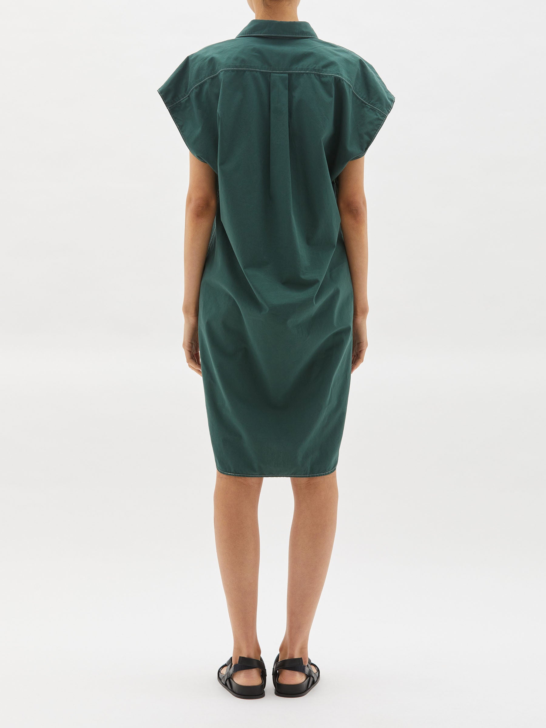 cotton yoke detail shirt dress