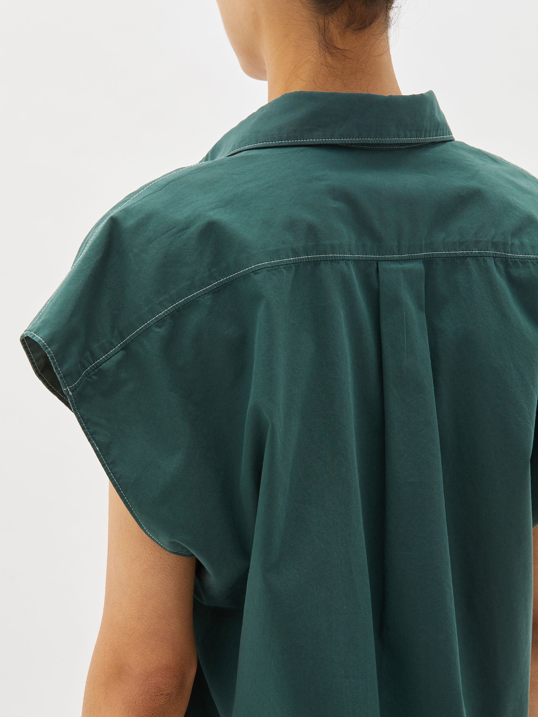 cotton yoke detail shirt dress