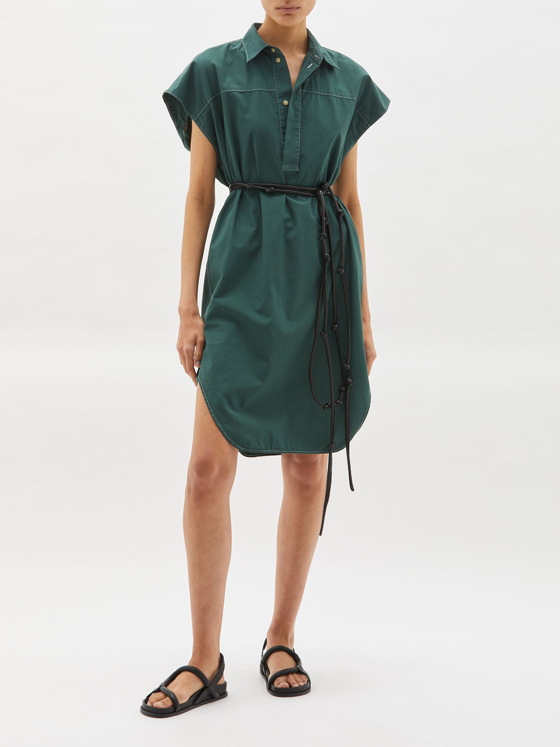 cotton yoke detail shirt dress