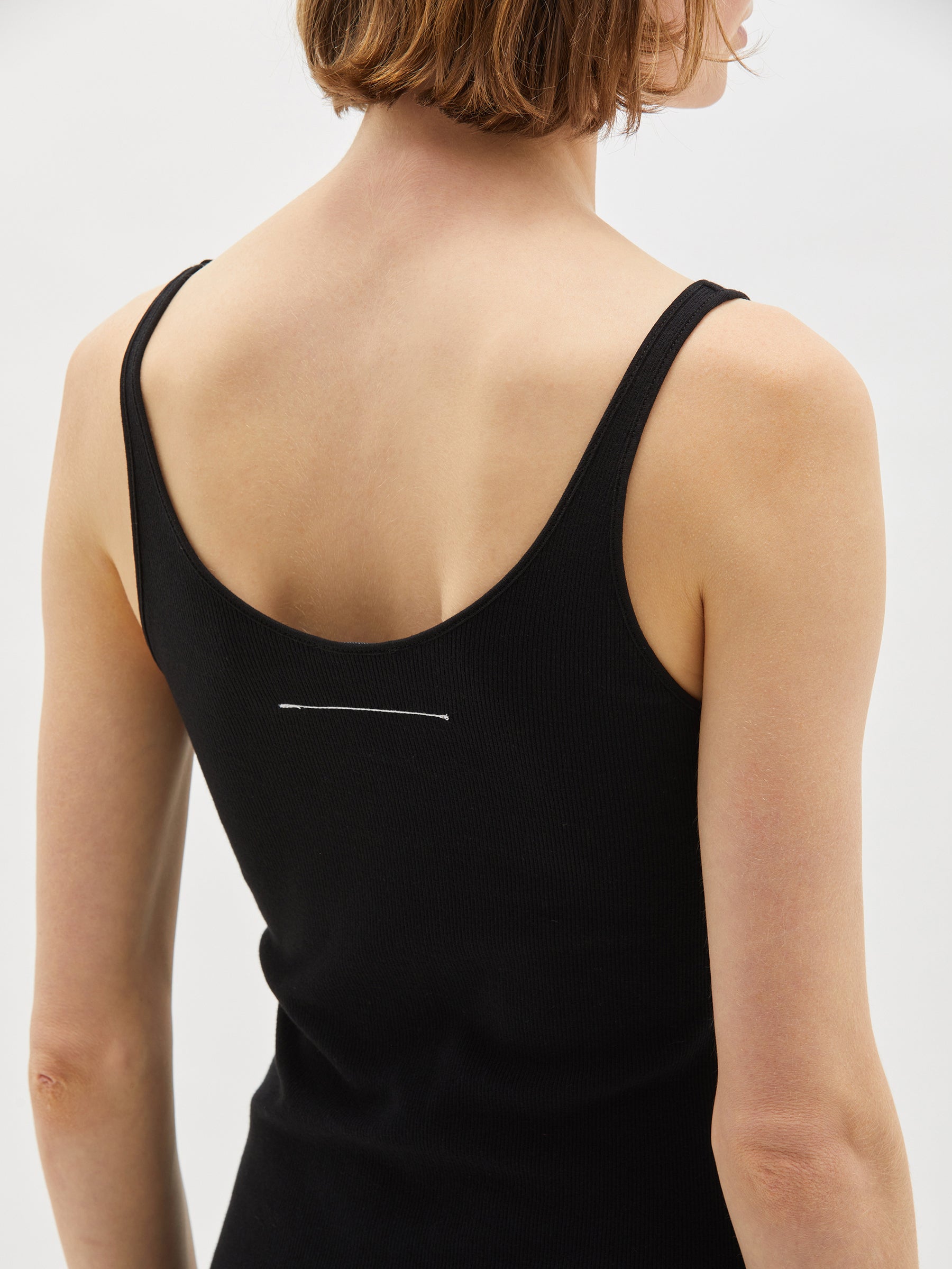 scoop rib contrast tank dress