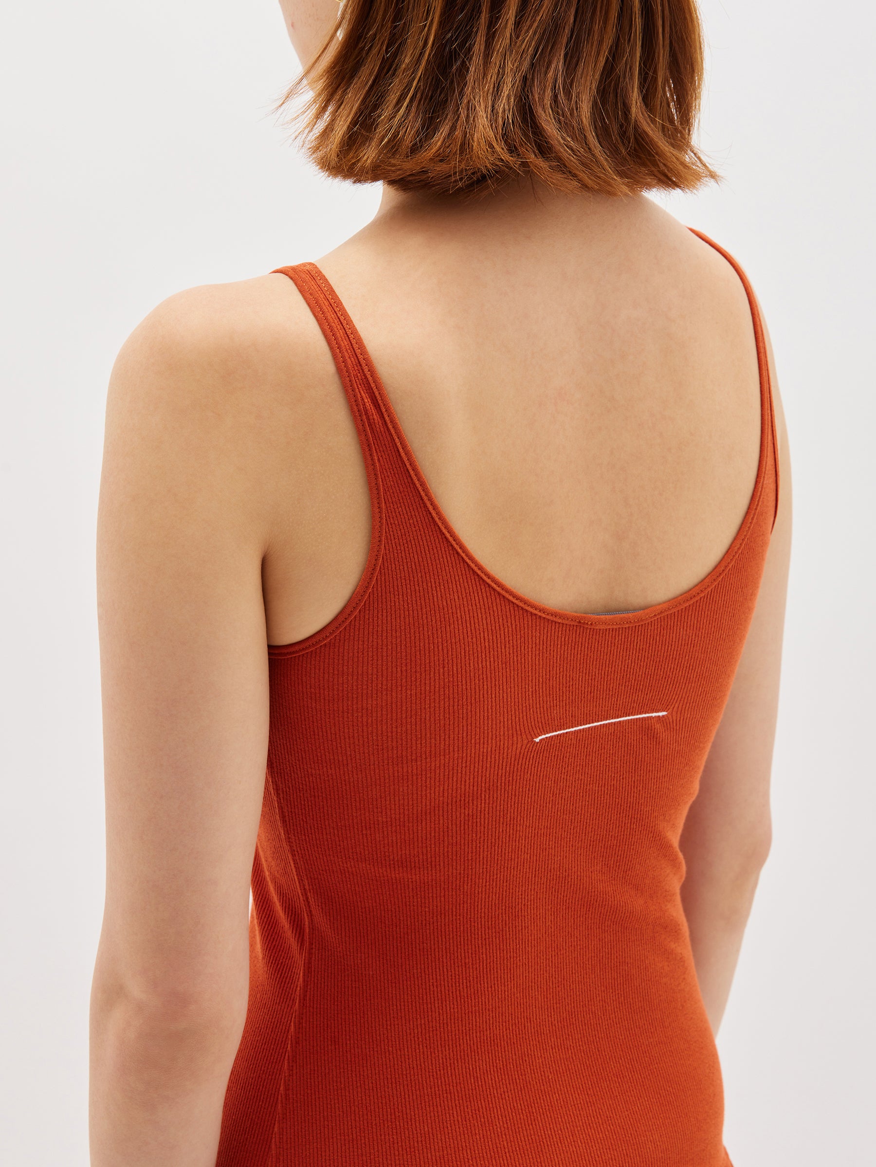 scoop rib contrast tank dress