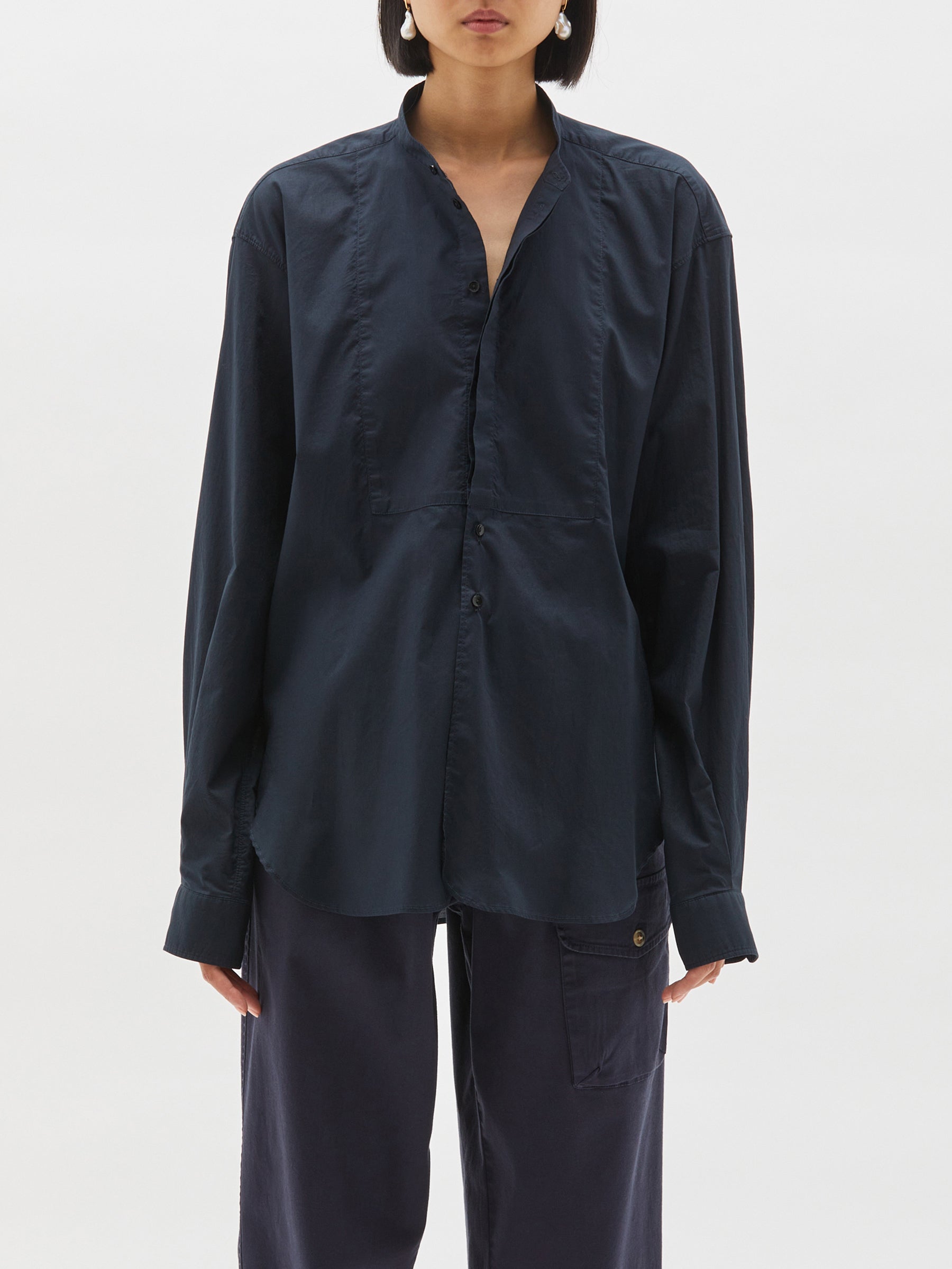 cotton bib front shirt
