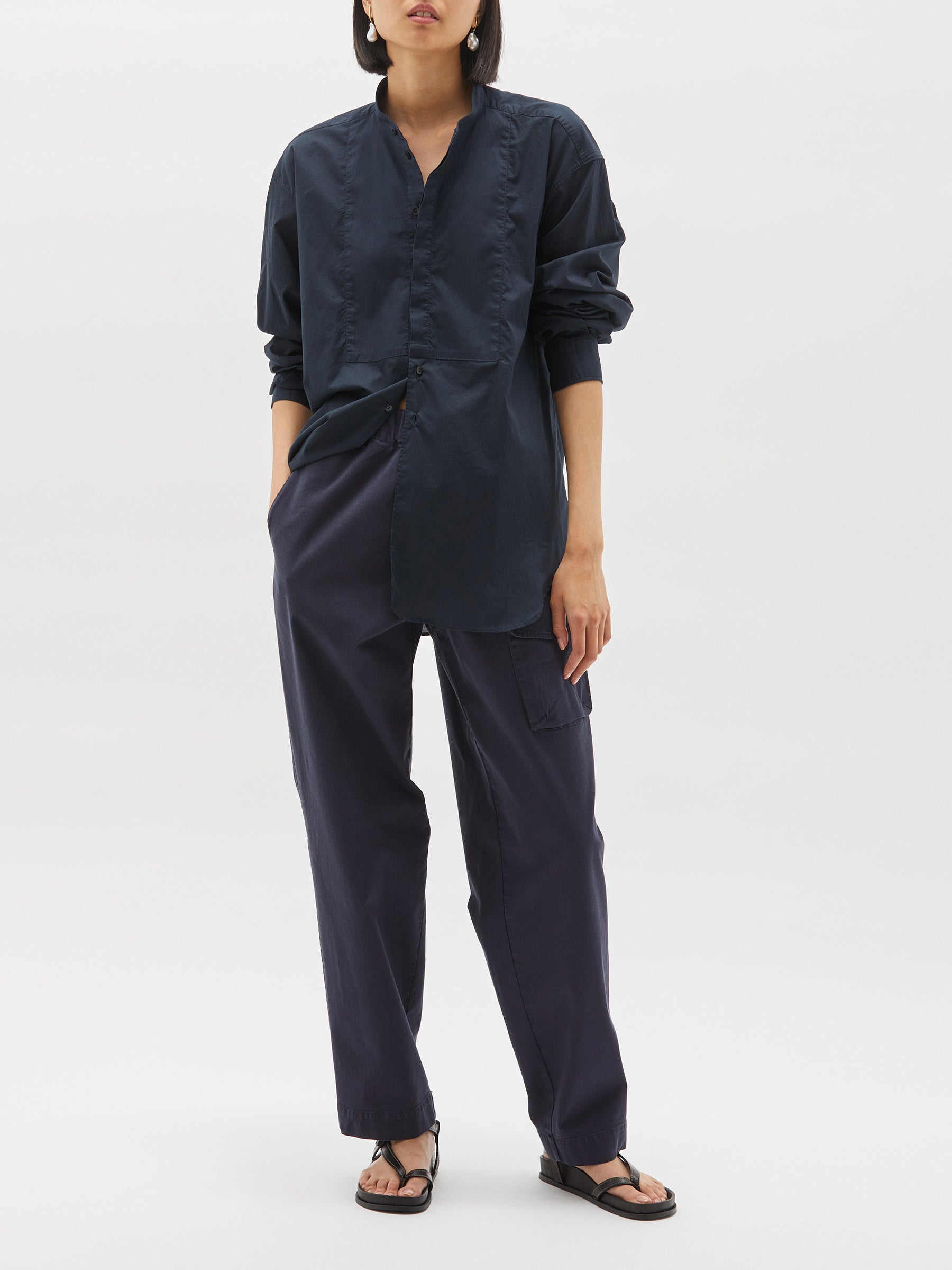 cotton bib front shirt