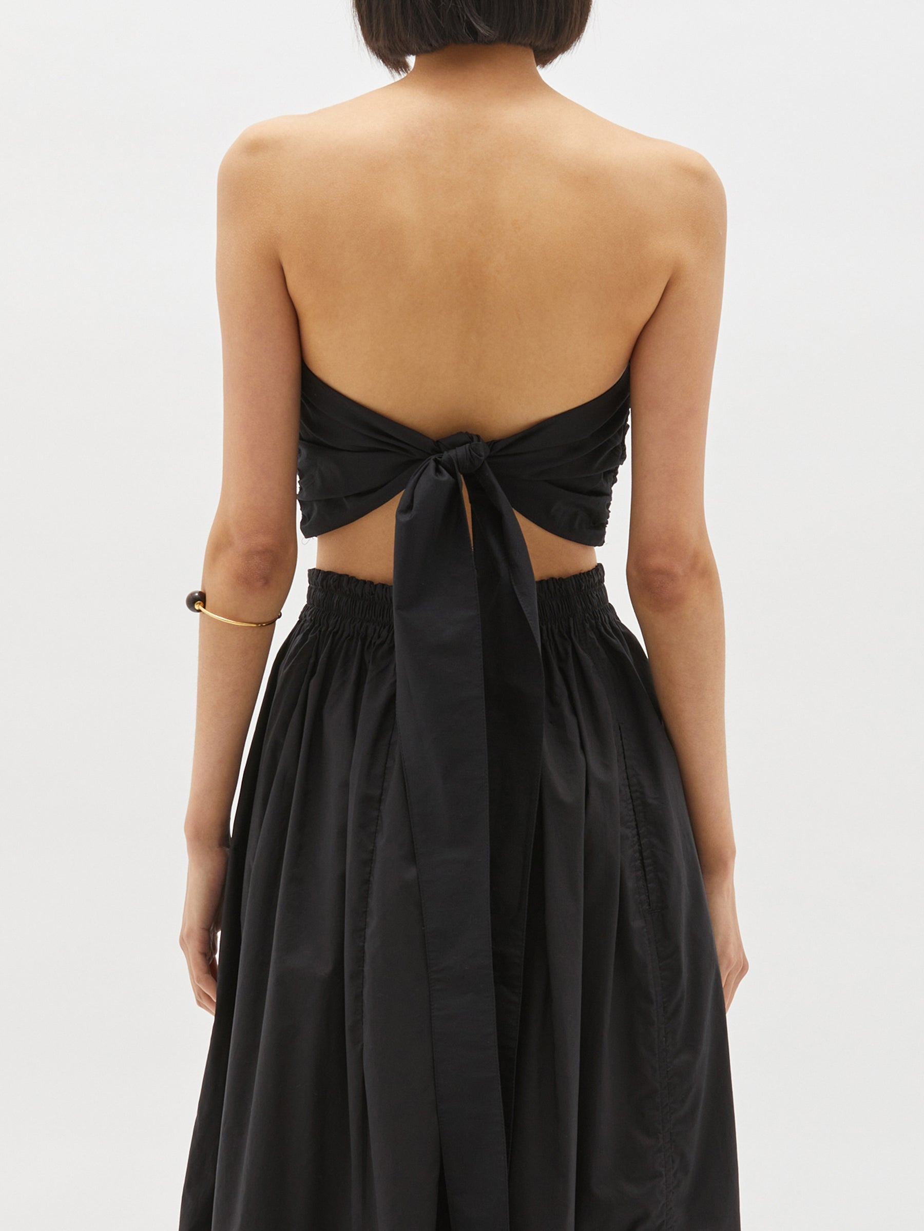 gathered tie back top
