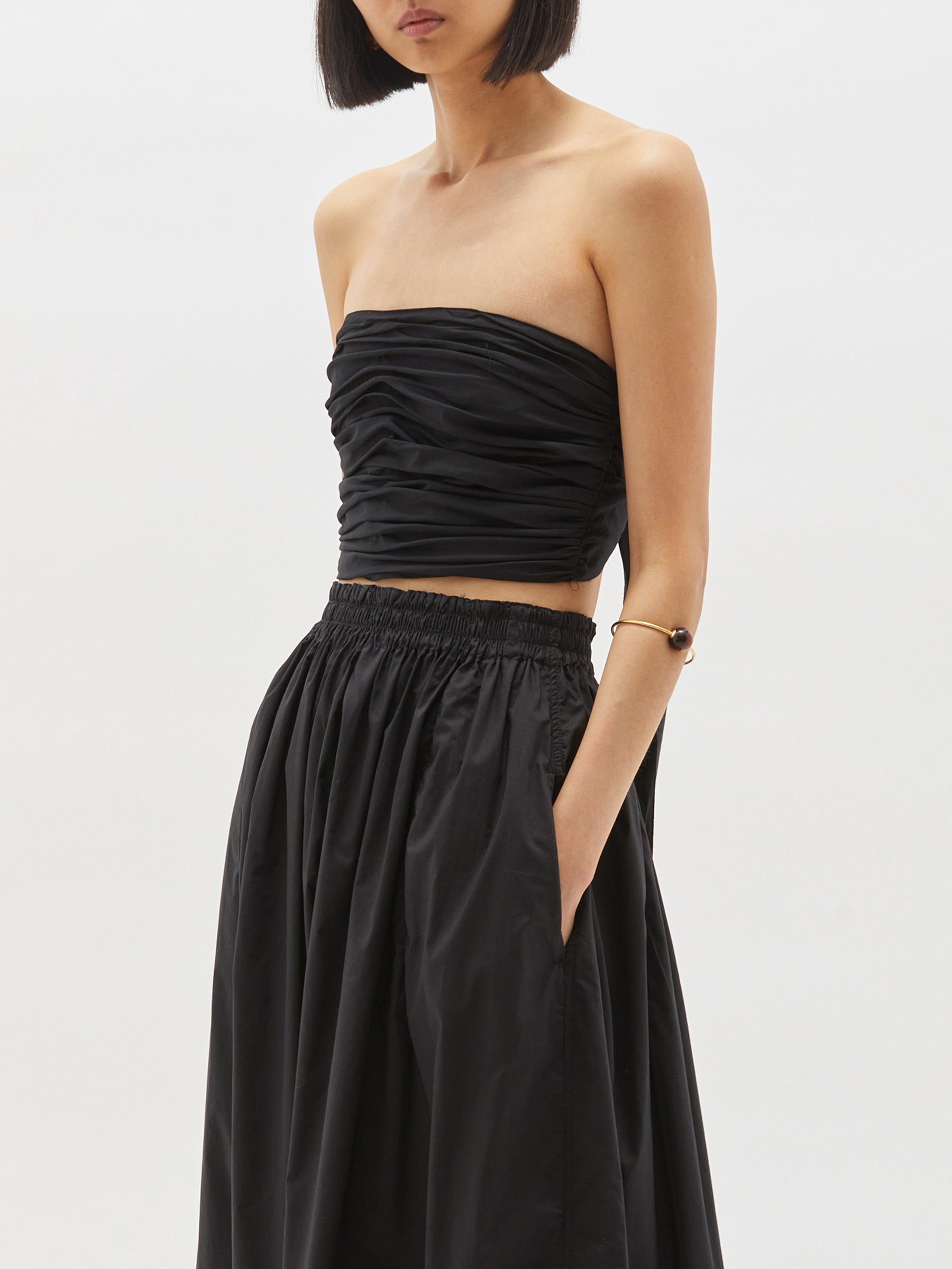 gathered tie back top