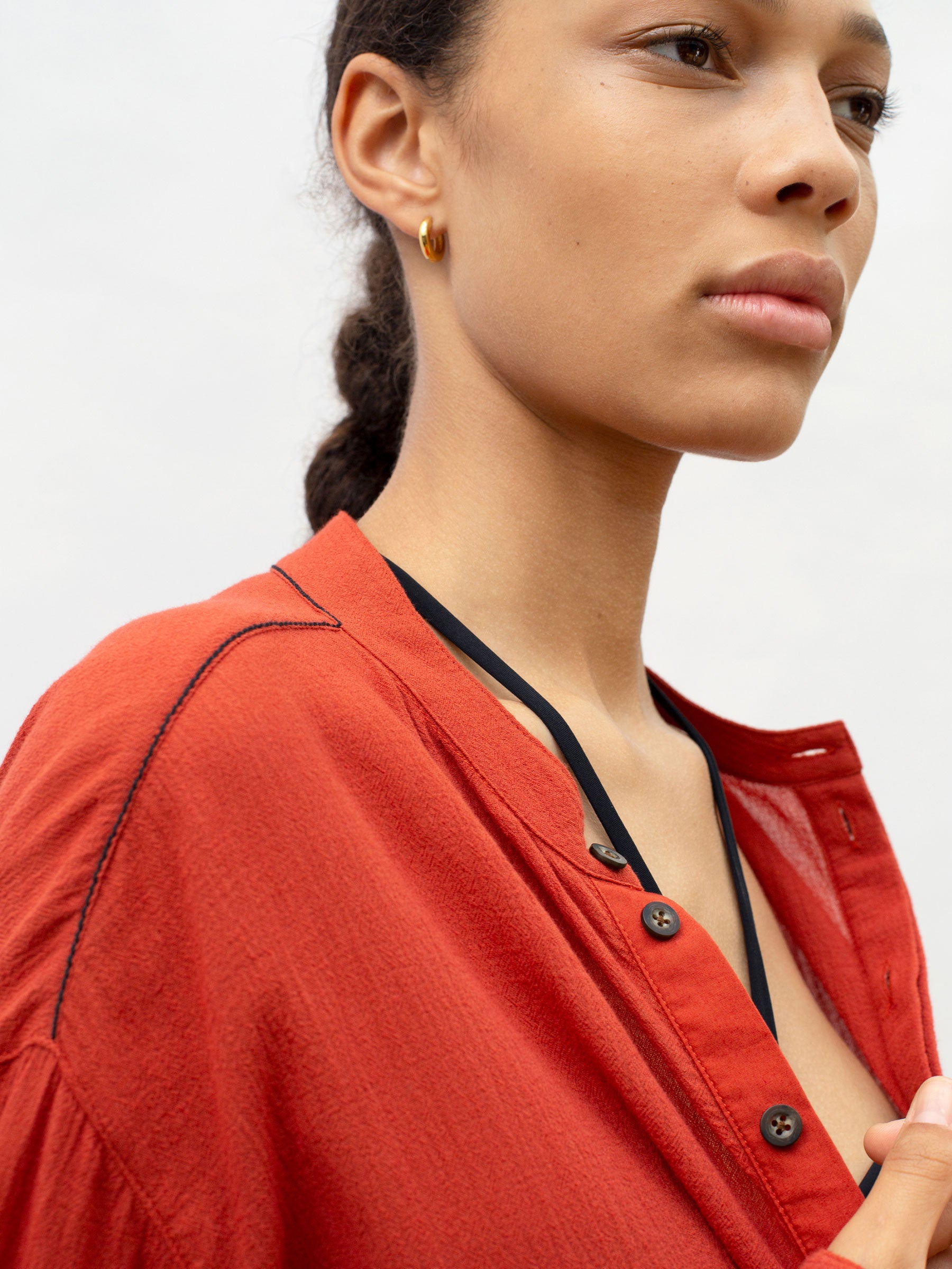 gauze popover shirt