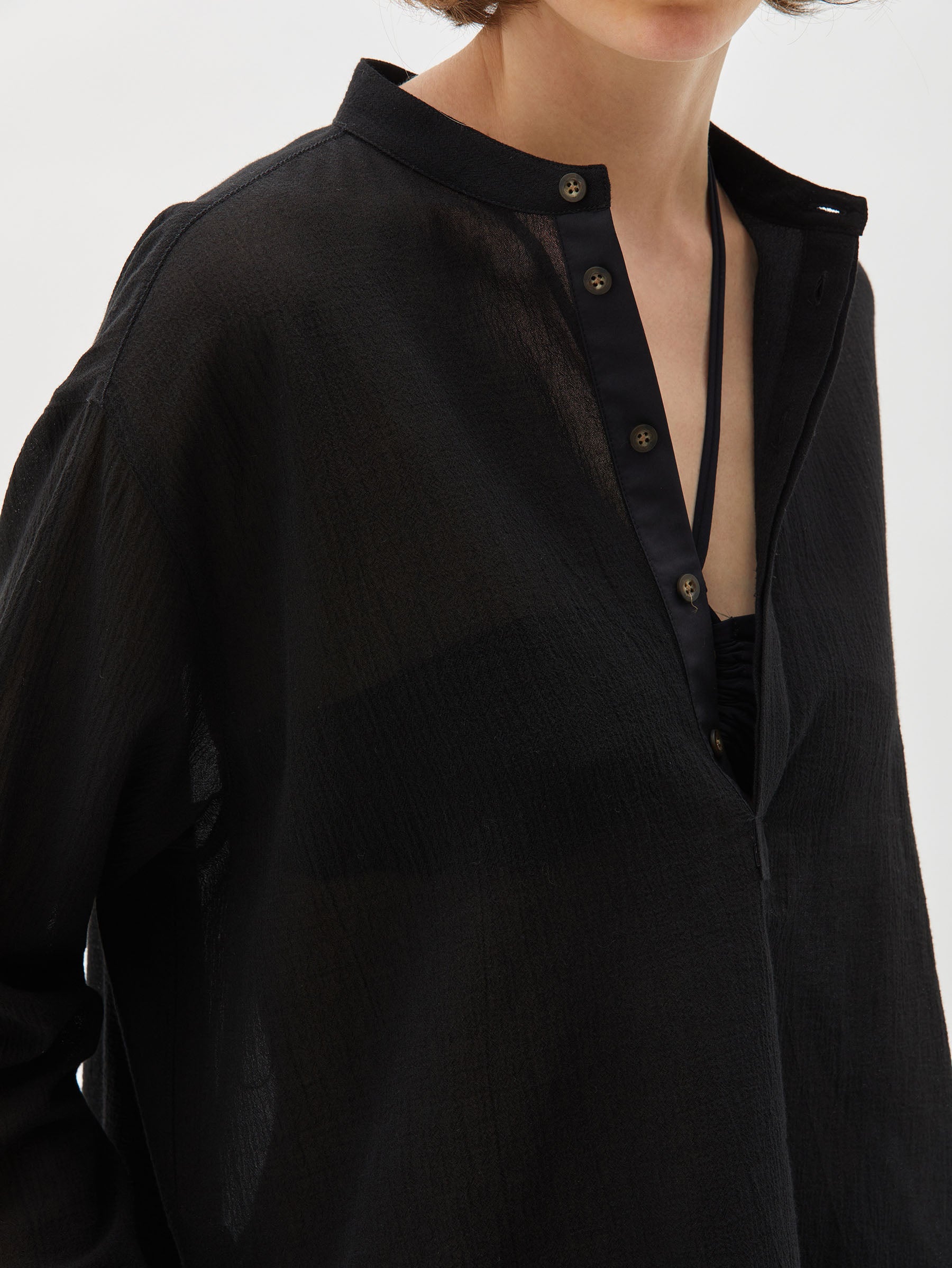 gauze popover shirt