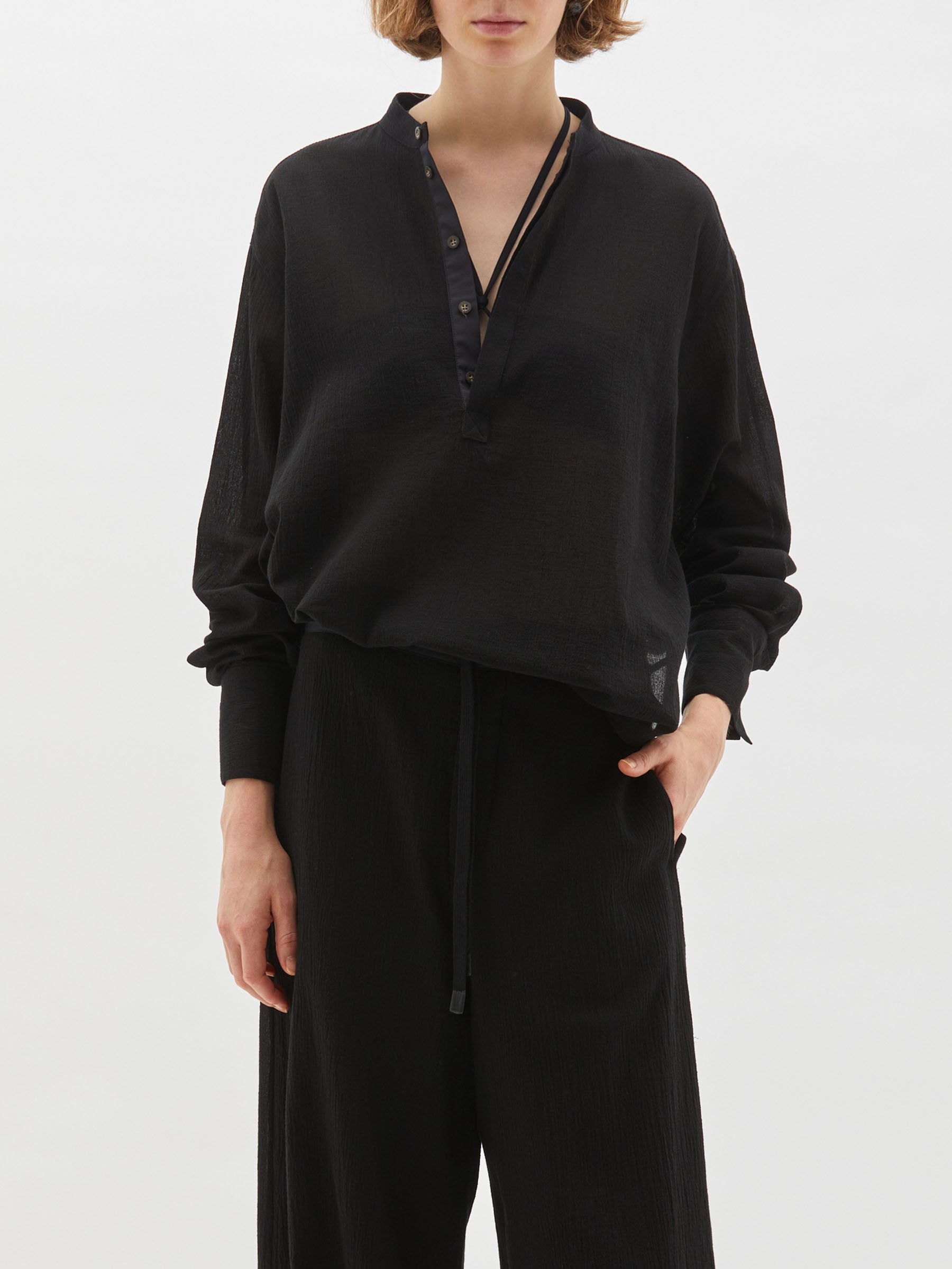 gauze popover shirt