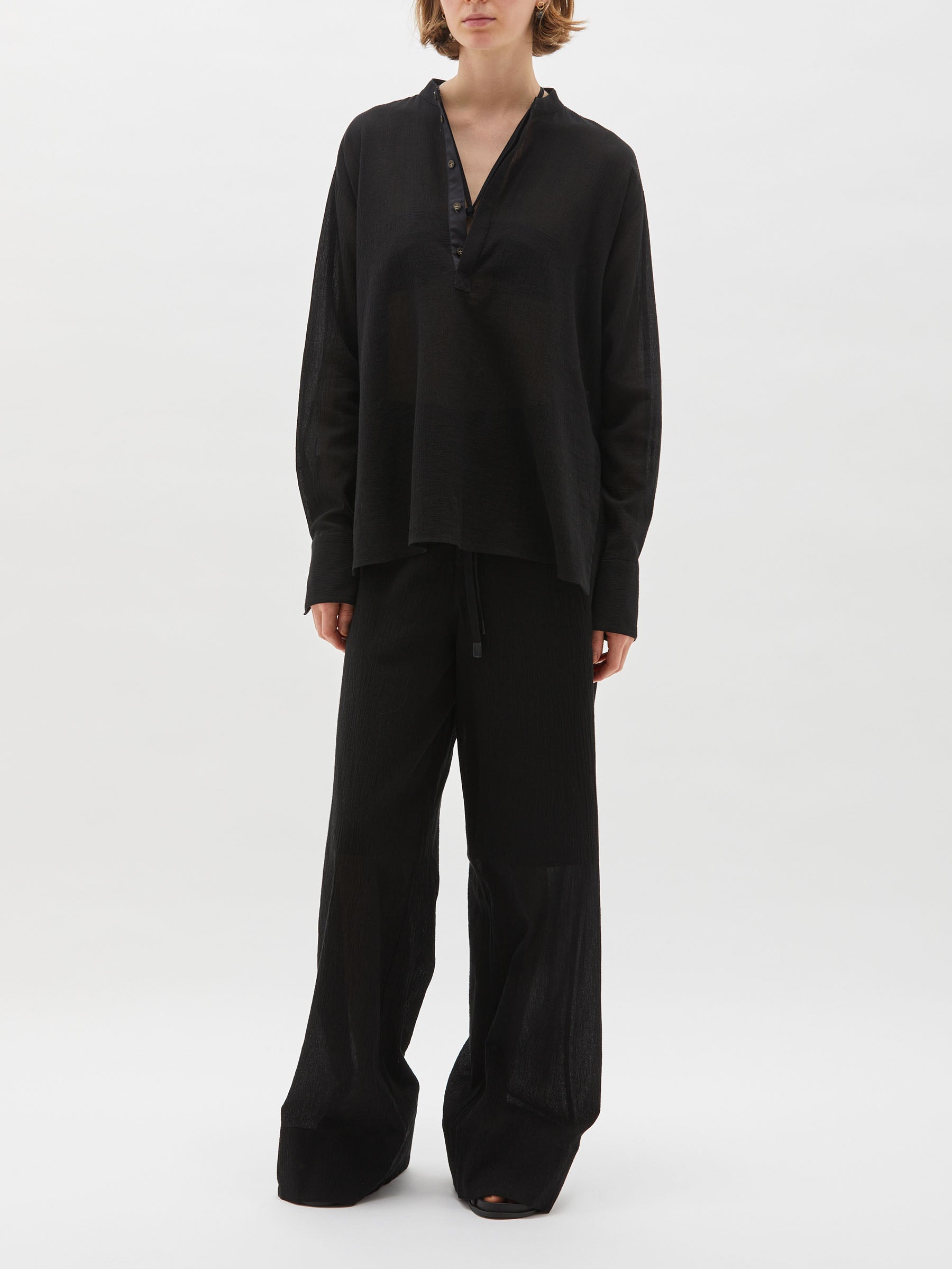gauze popover shirt
