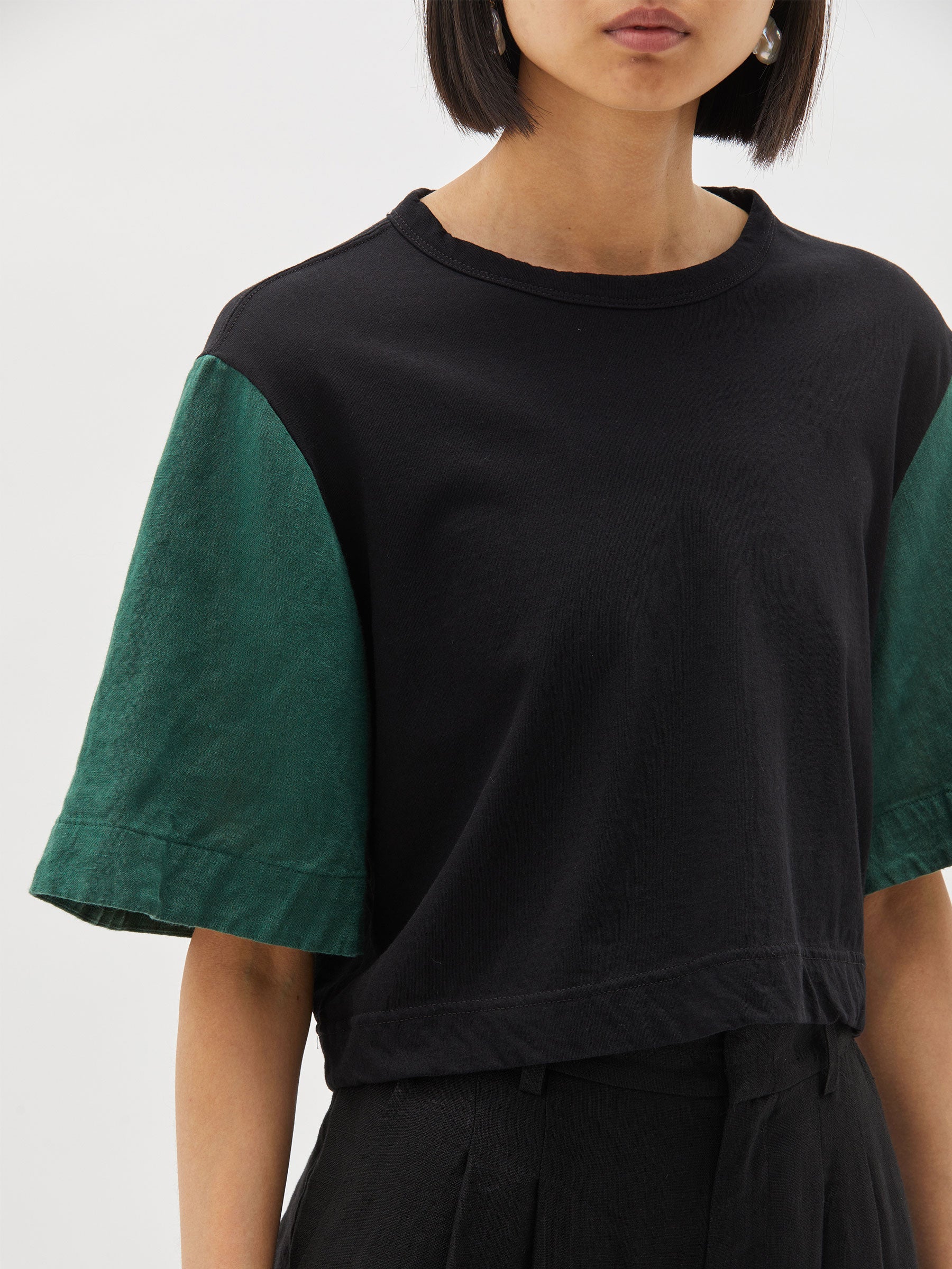 contrast mid length t.shirt
