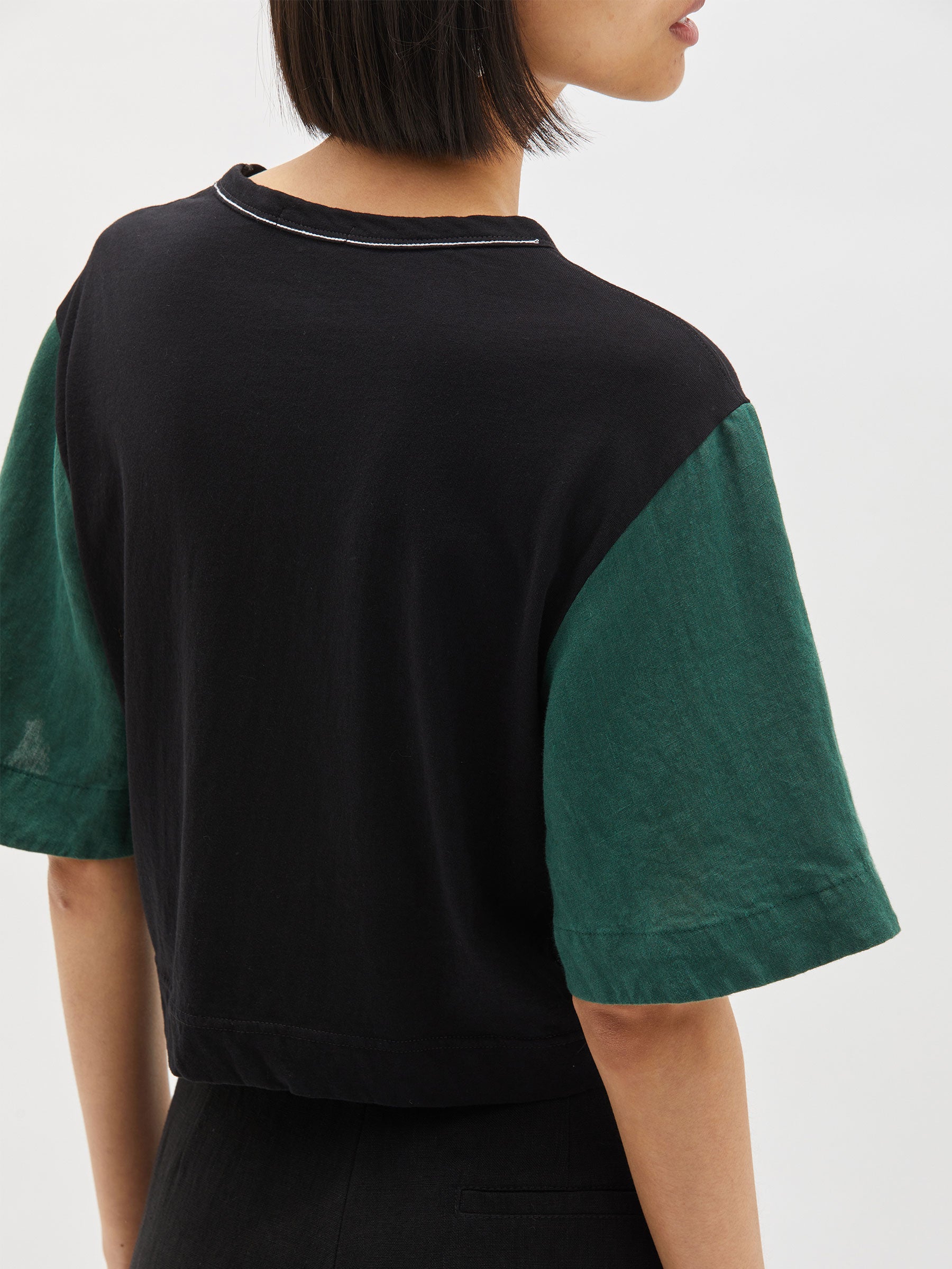 contrast mid length t.shirt