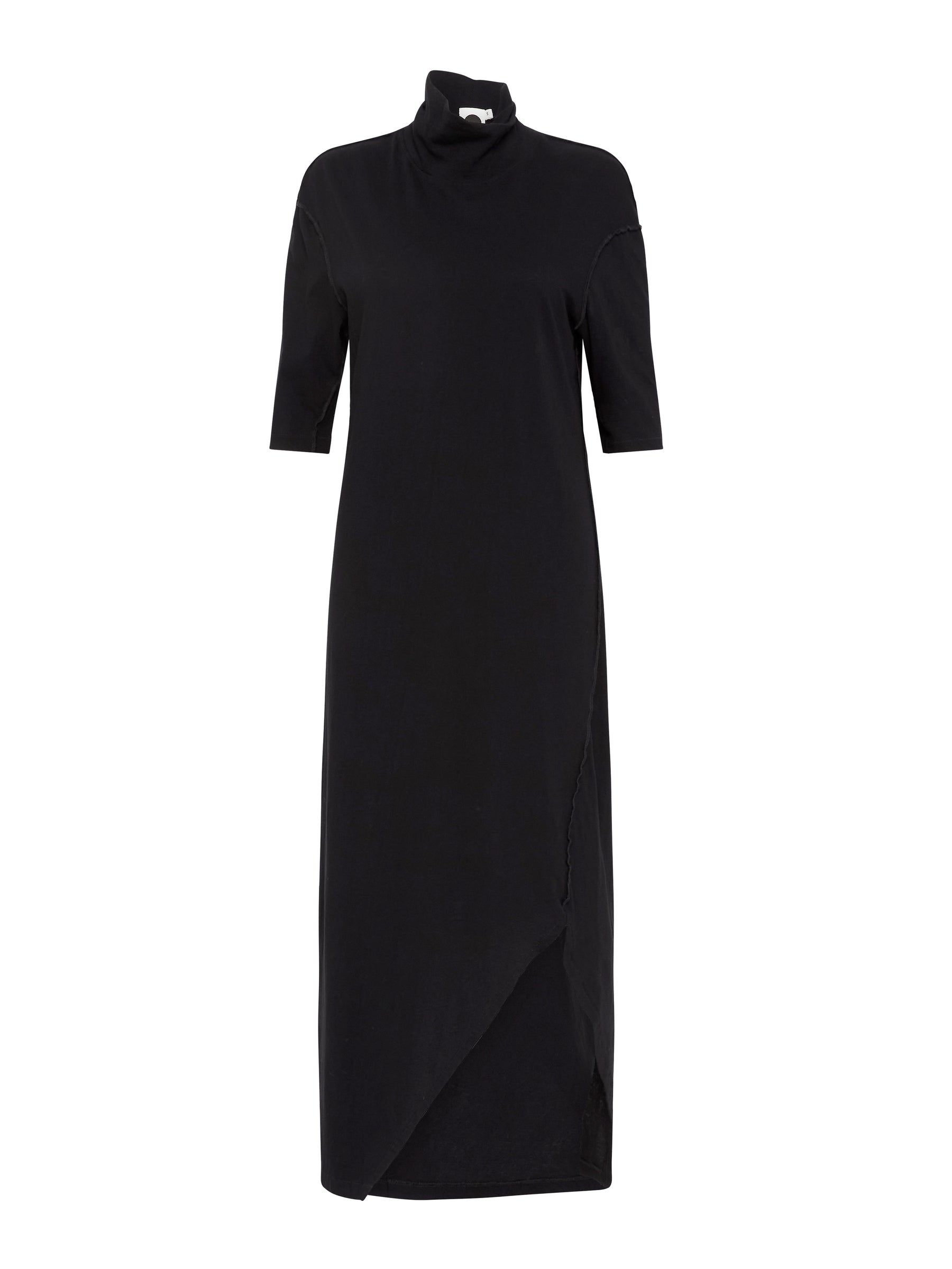 funnel neck 3/4 sleeve dress