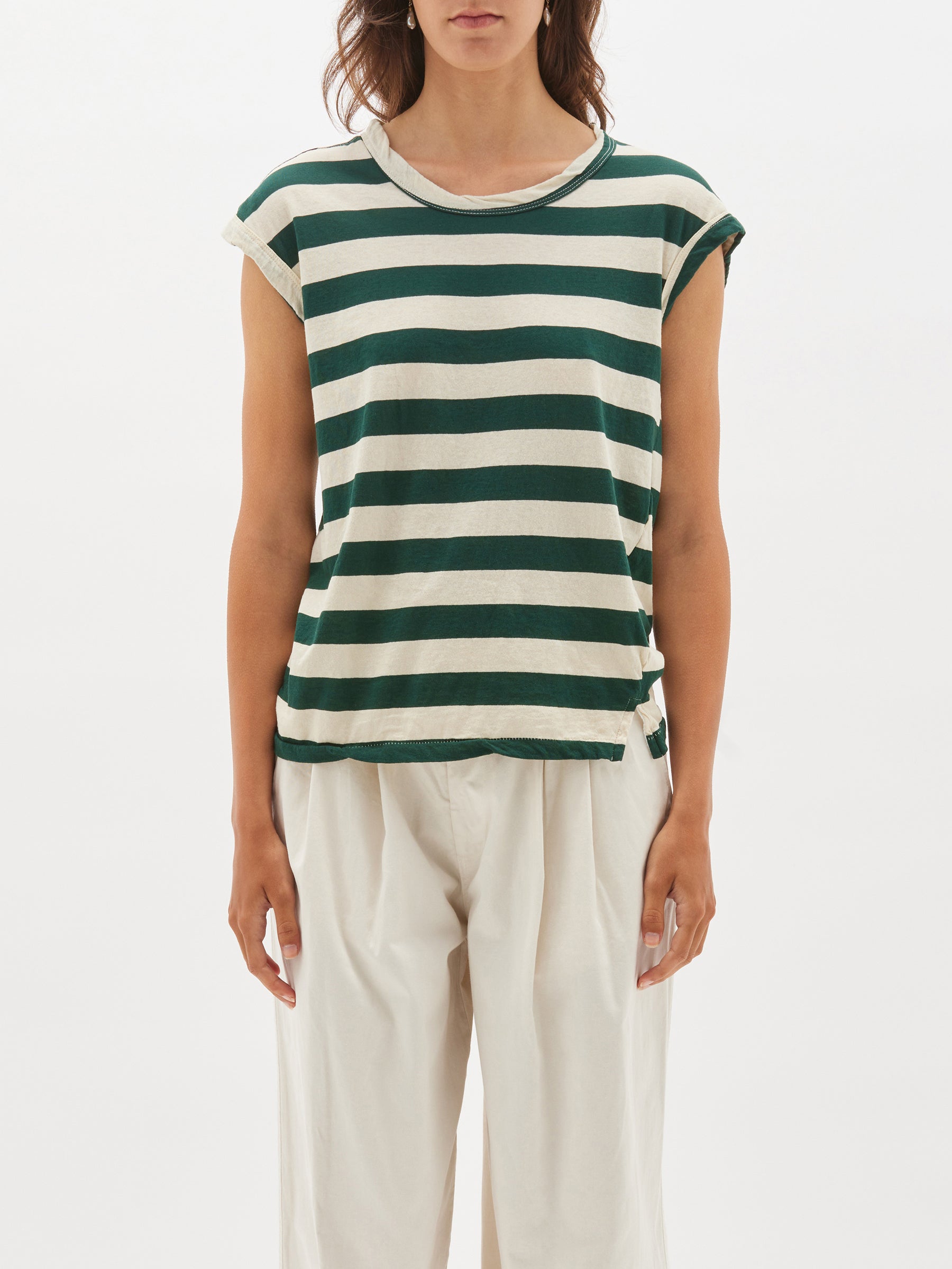 striped slim muscle tank