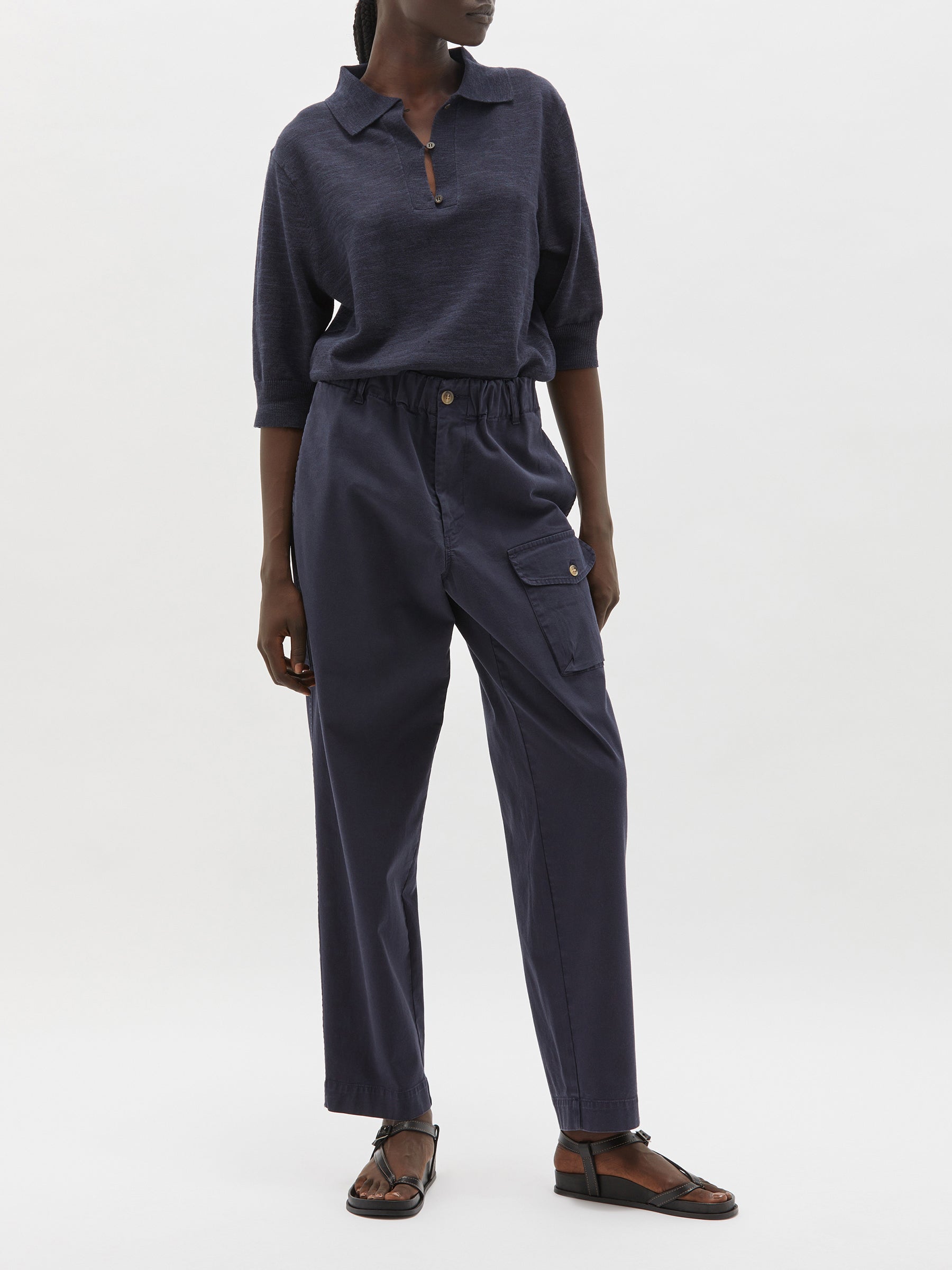 placket front polo knit