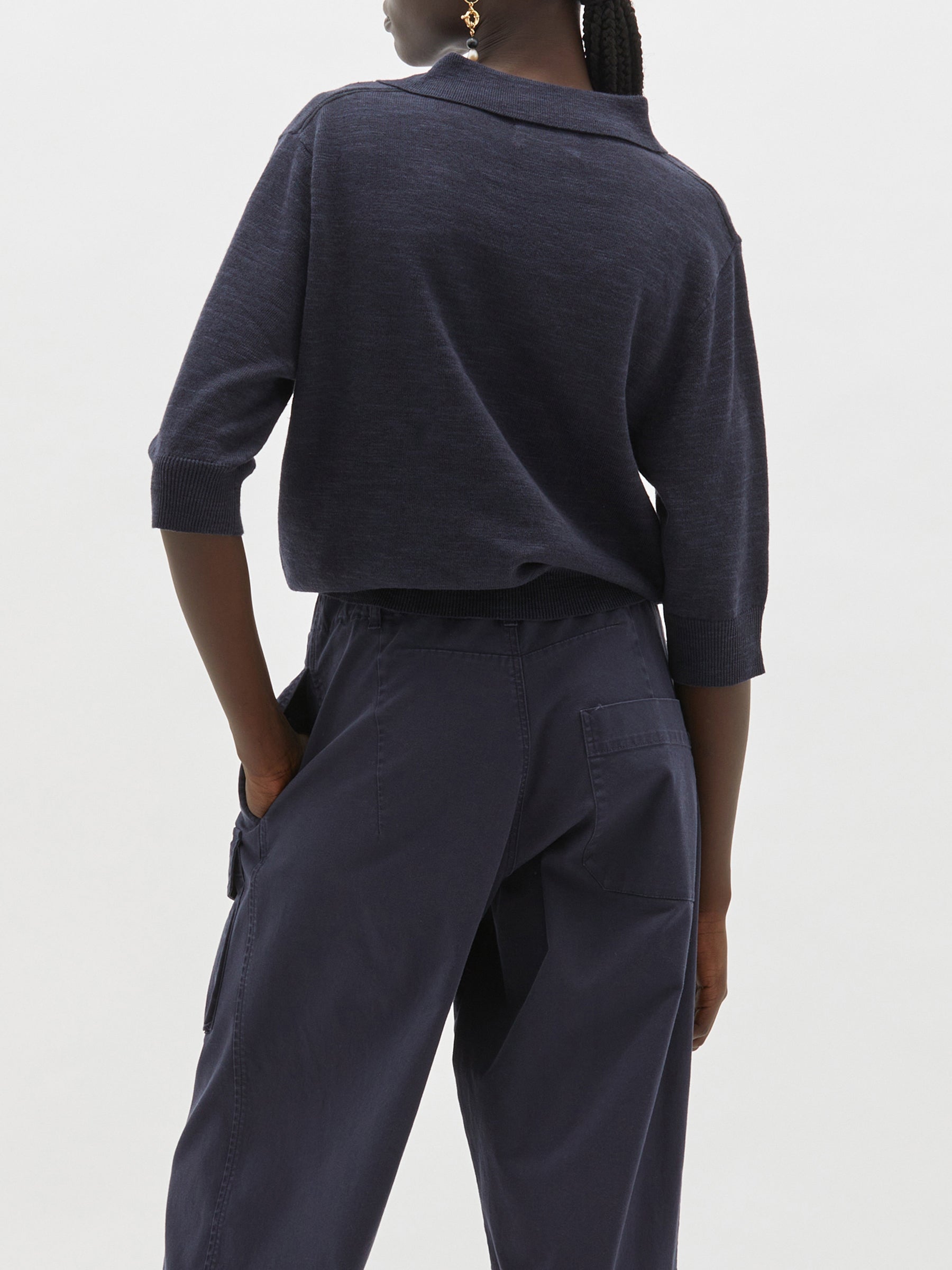 placket front polo knit