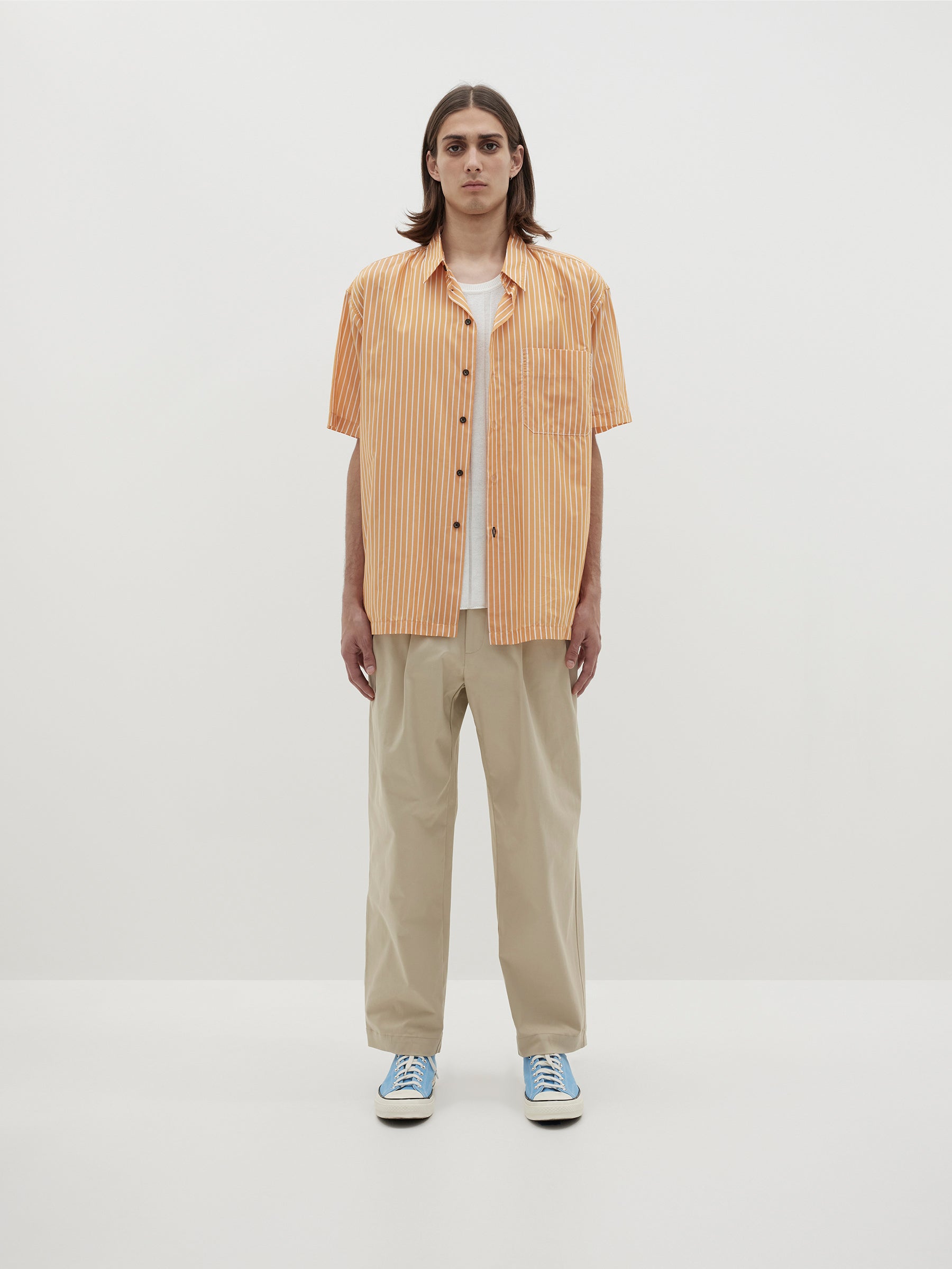 pleat front slouch chino