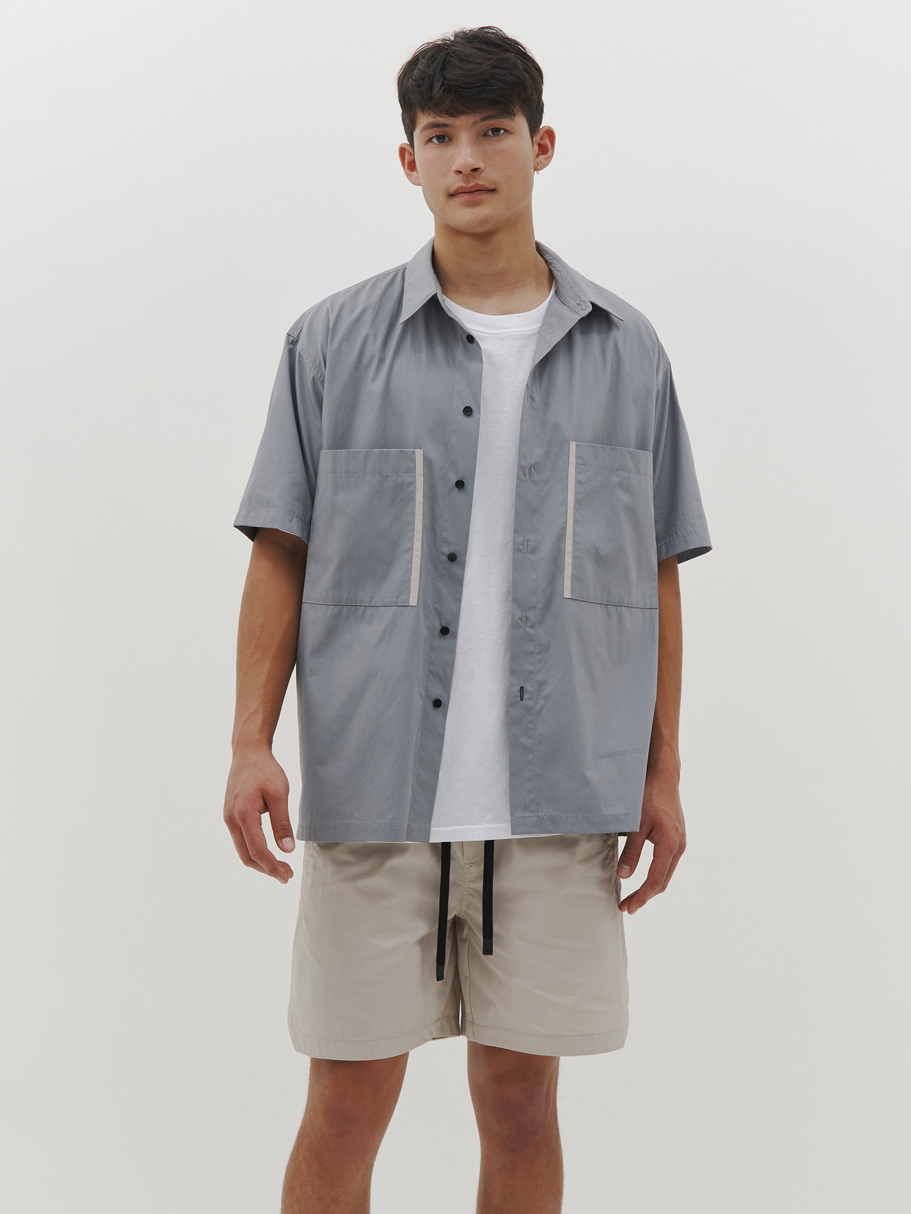 contrast pocket poplin shirt