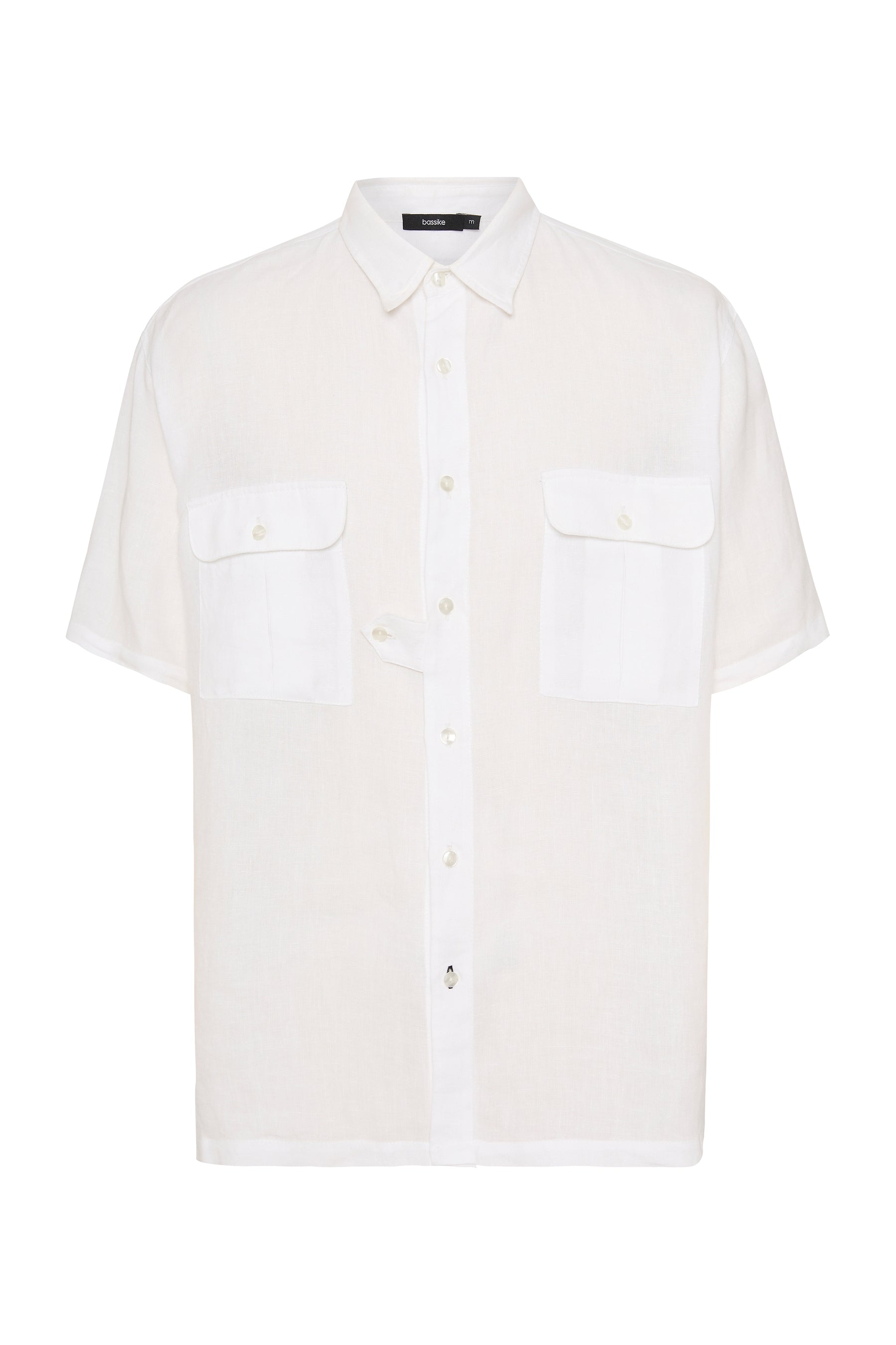 short sleeve linen utility shirt