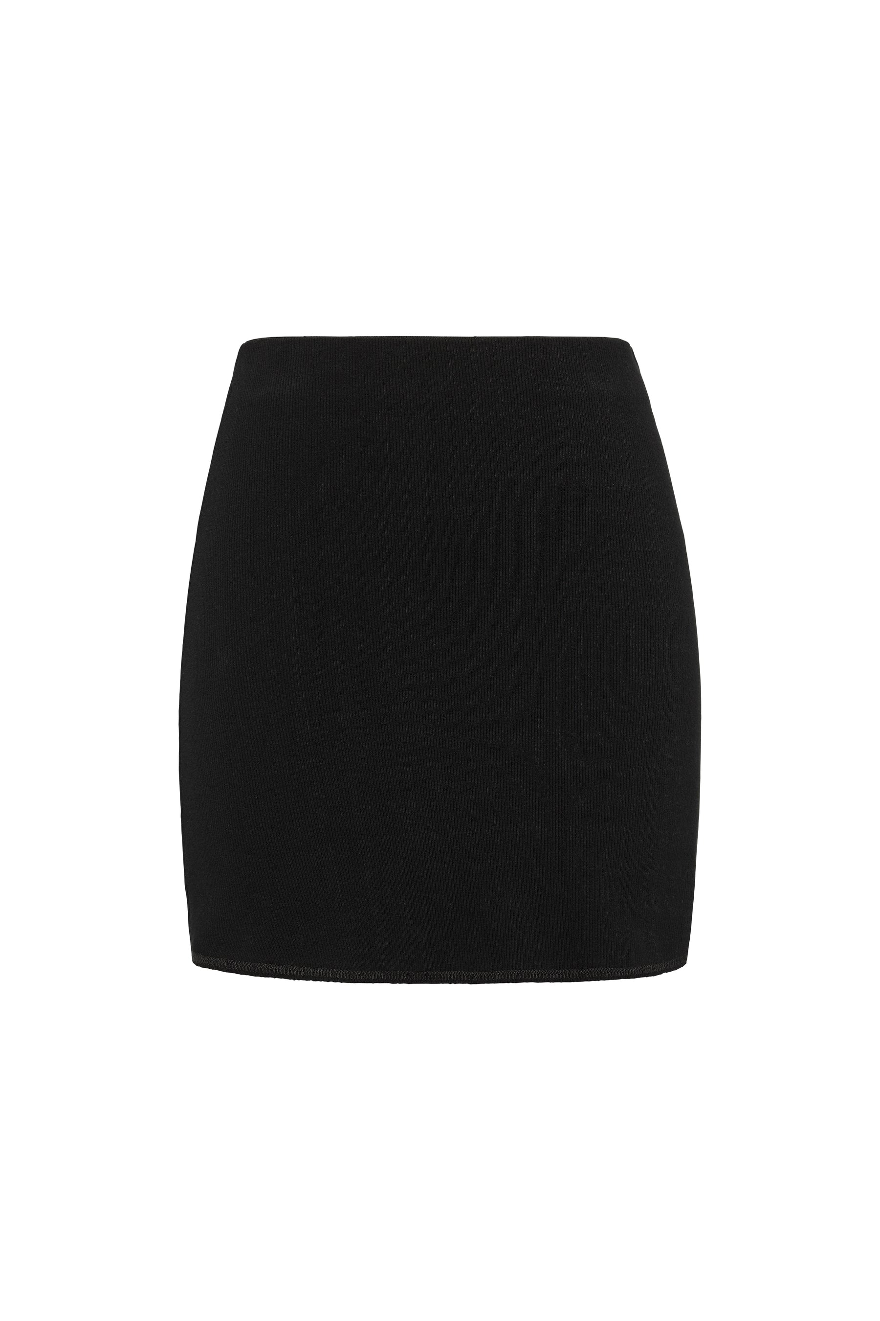 rib mini skirt