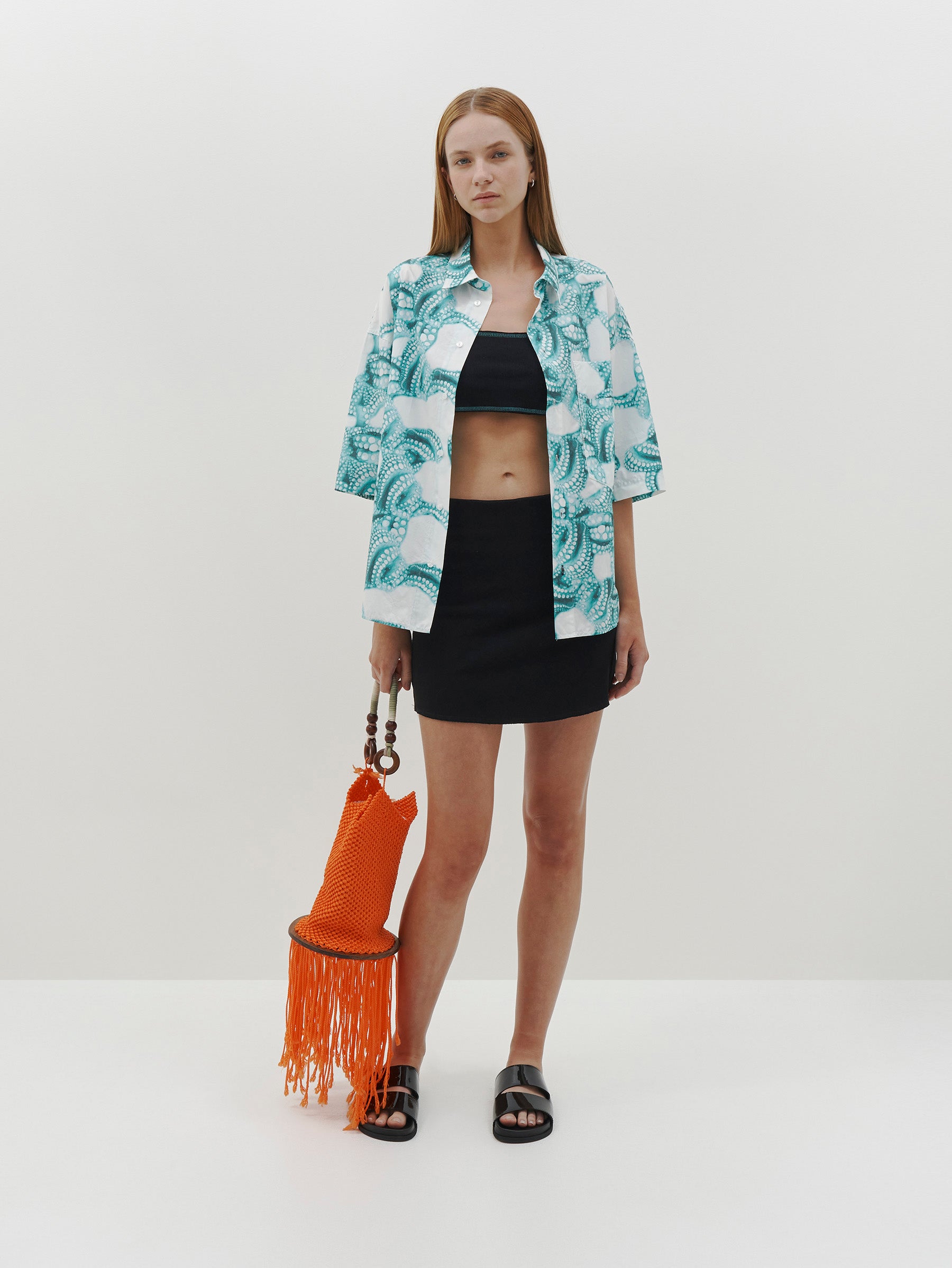 rib mini skirt
