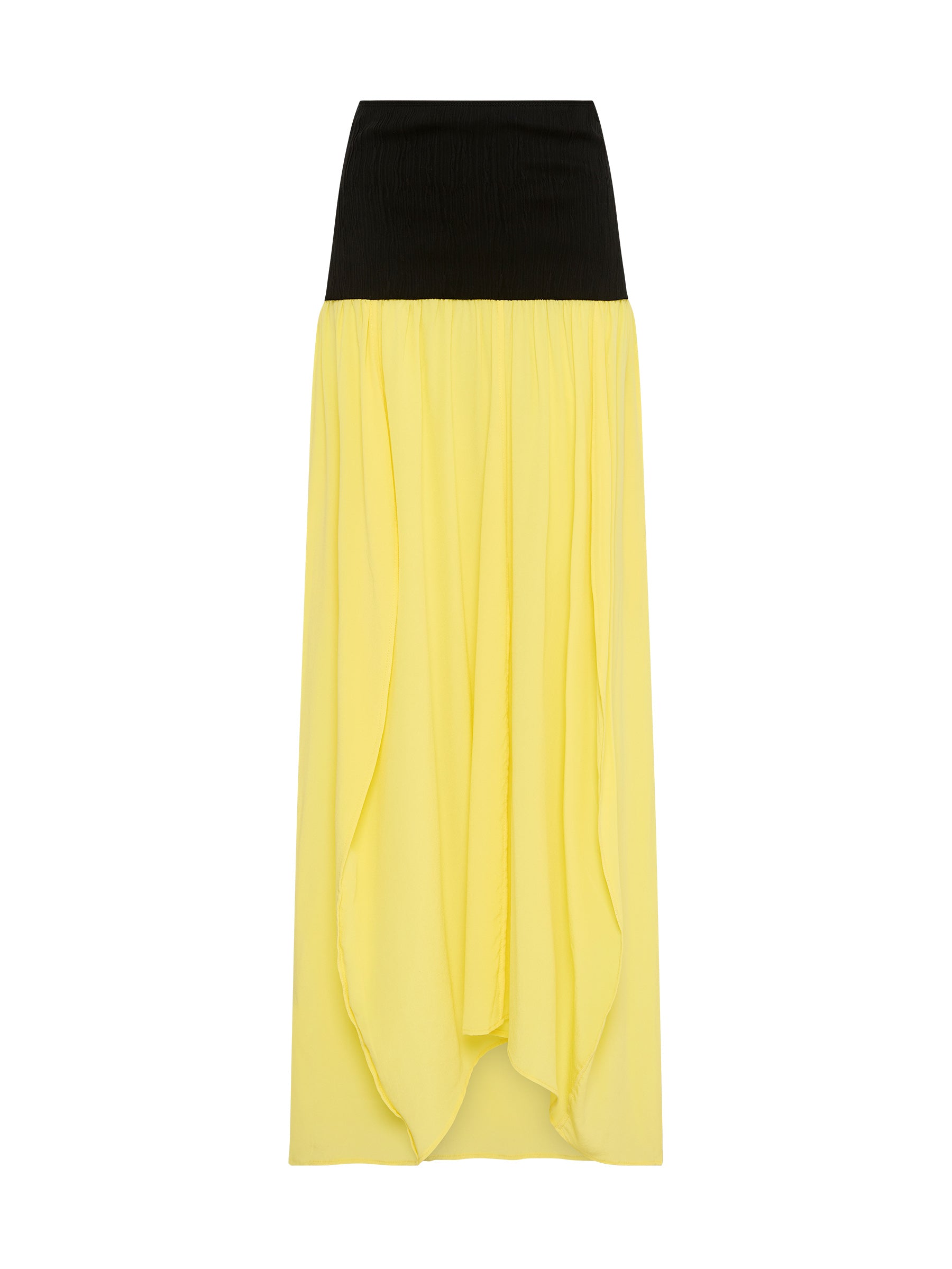rounded slouch silk skirt