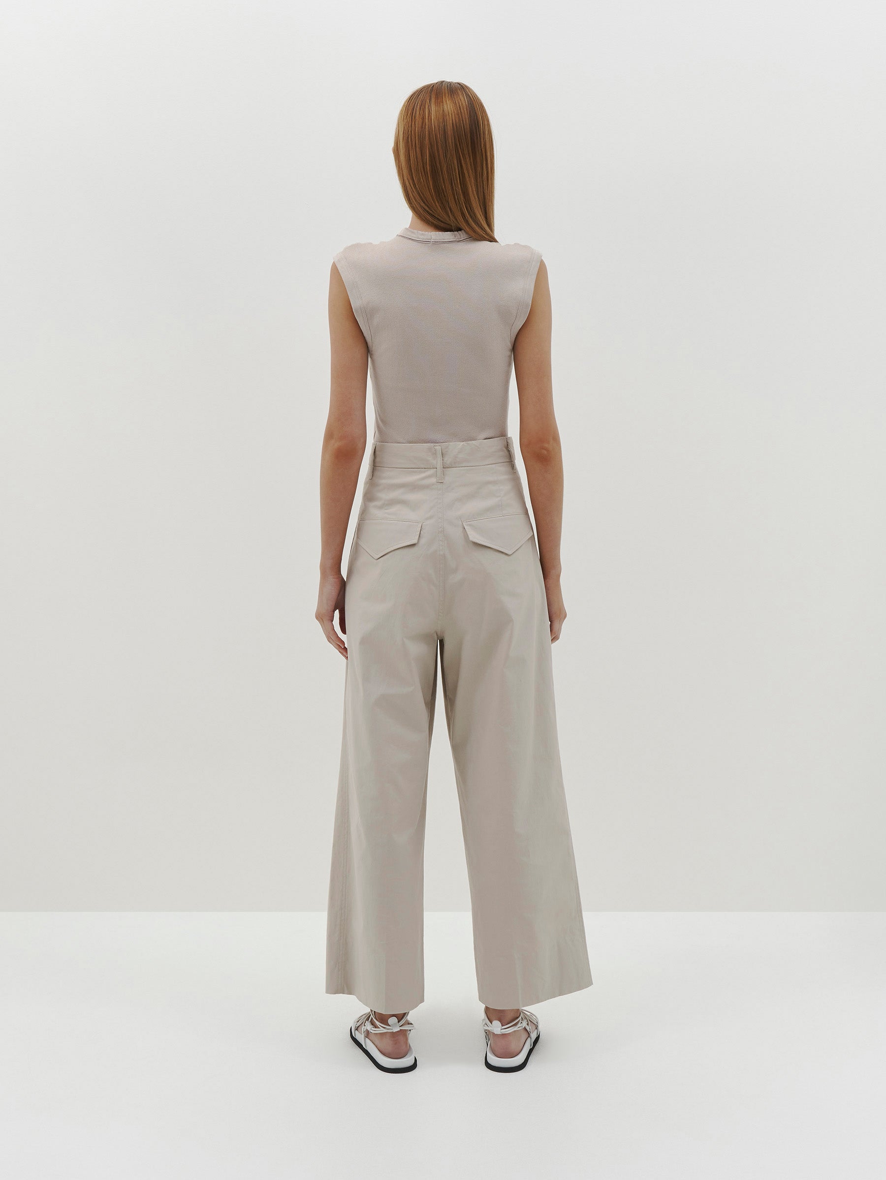 relaxed pleat front pant