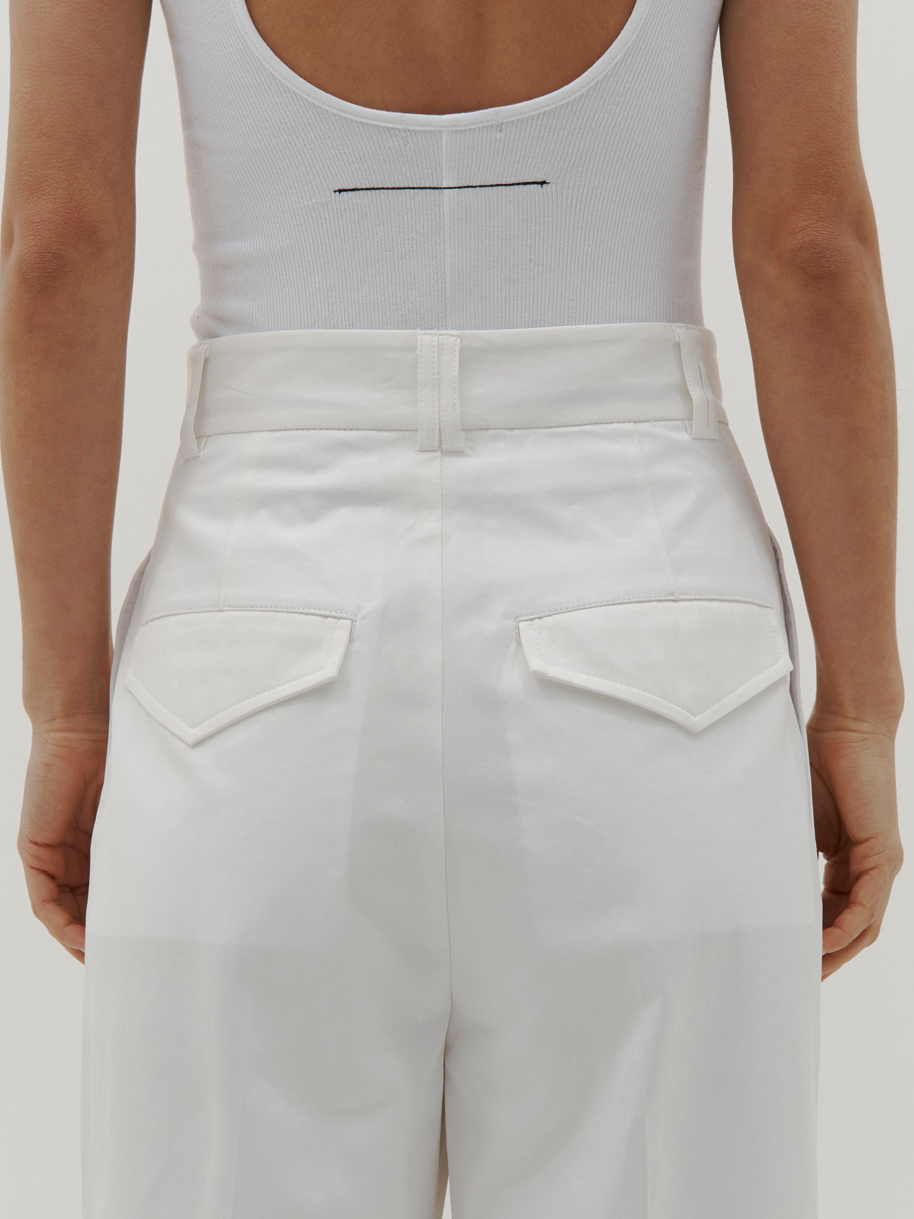 double cotton pleated pant