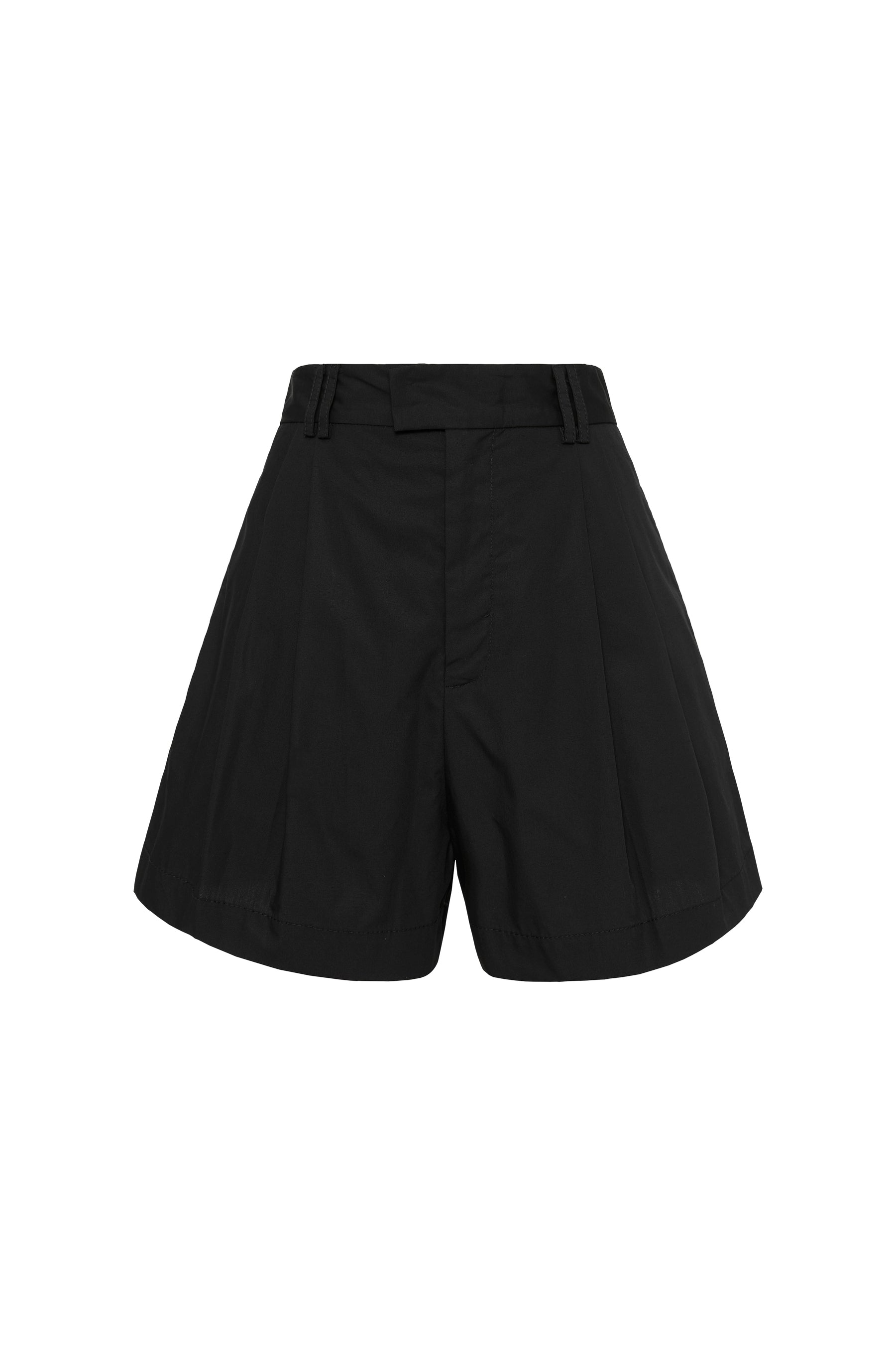 poplin pleated mini short