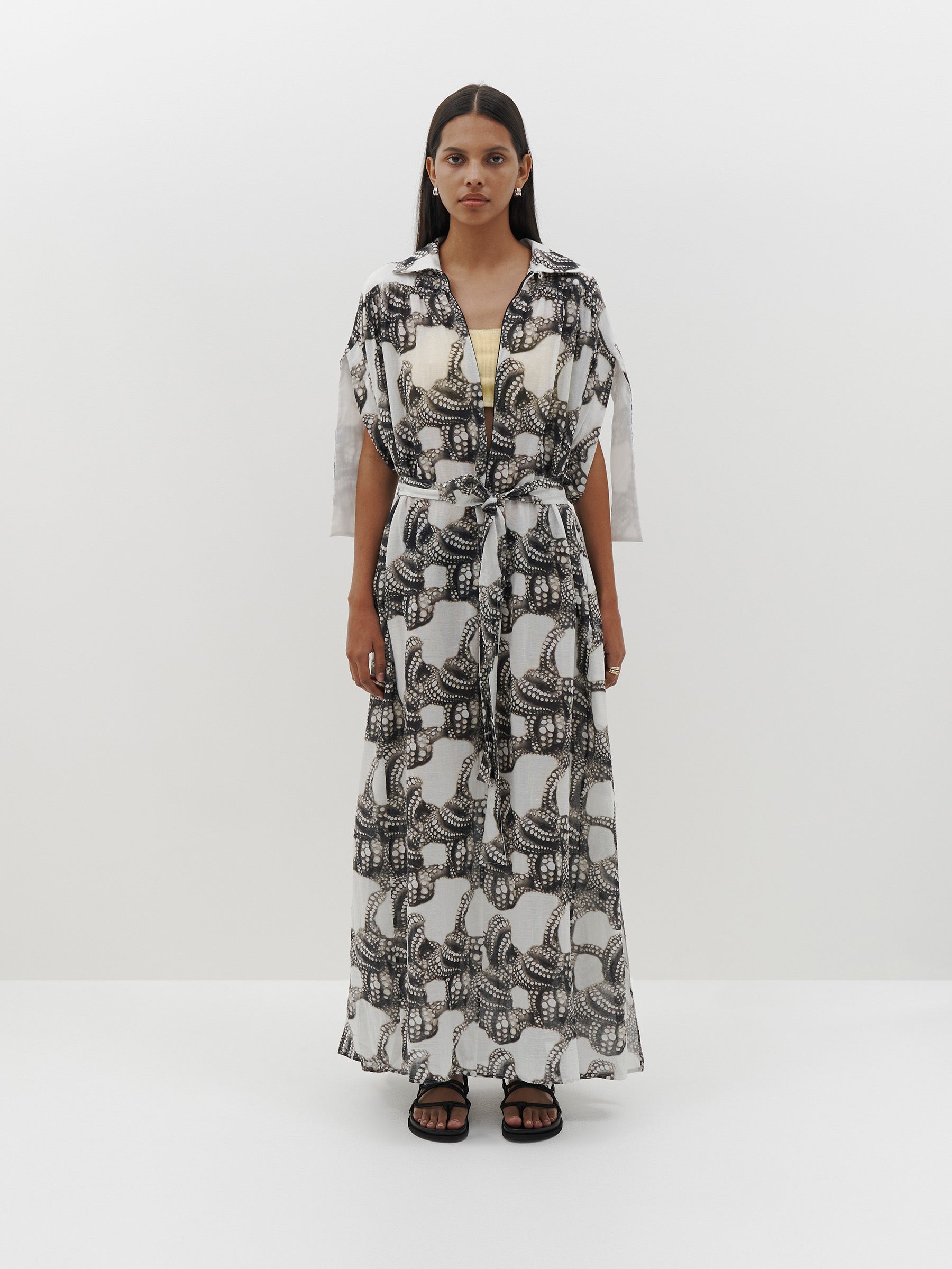 printed sleeveless dress