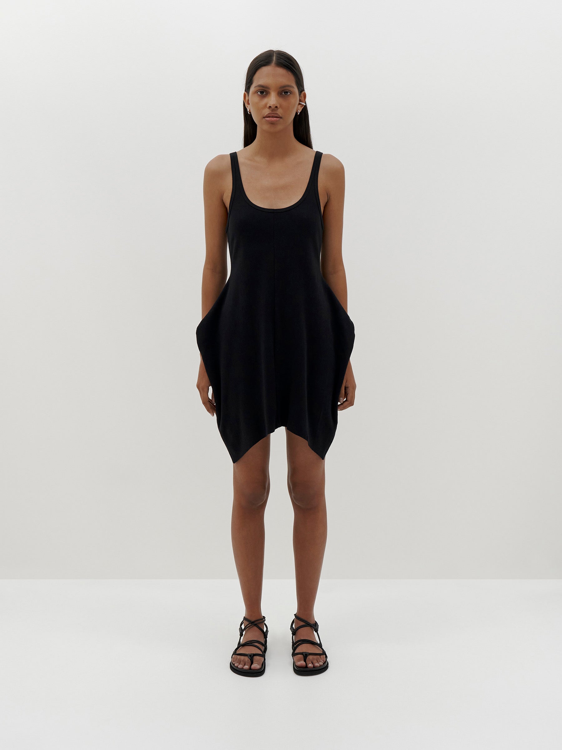 rib voluminous tank dress
