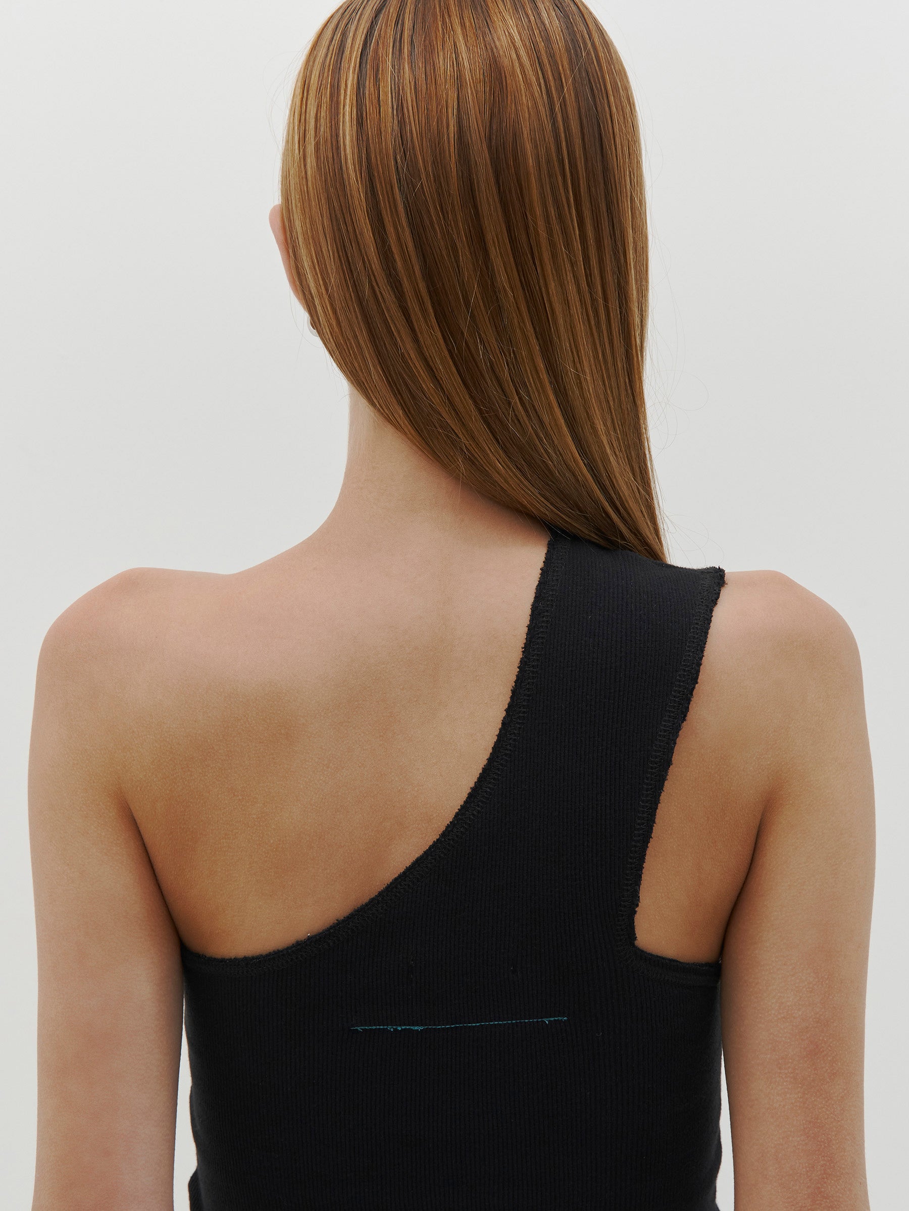 slim rib one shoulder tank
