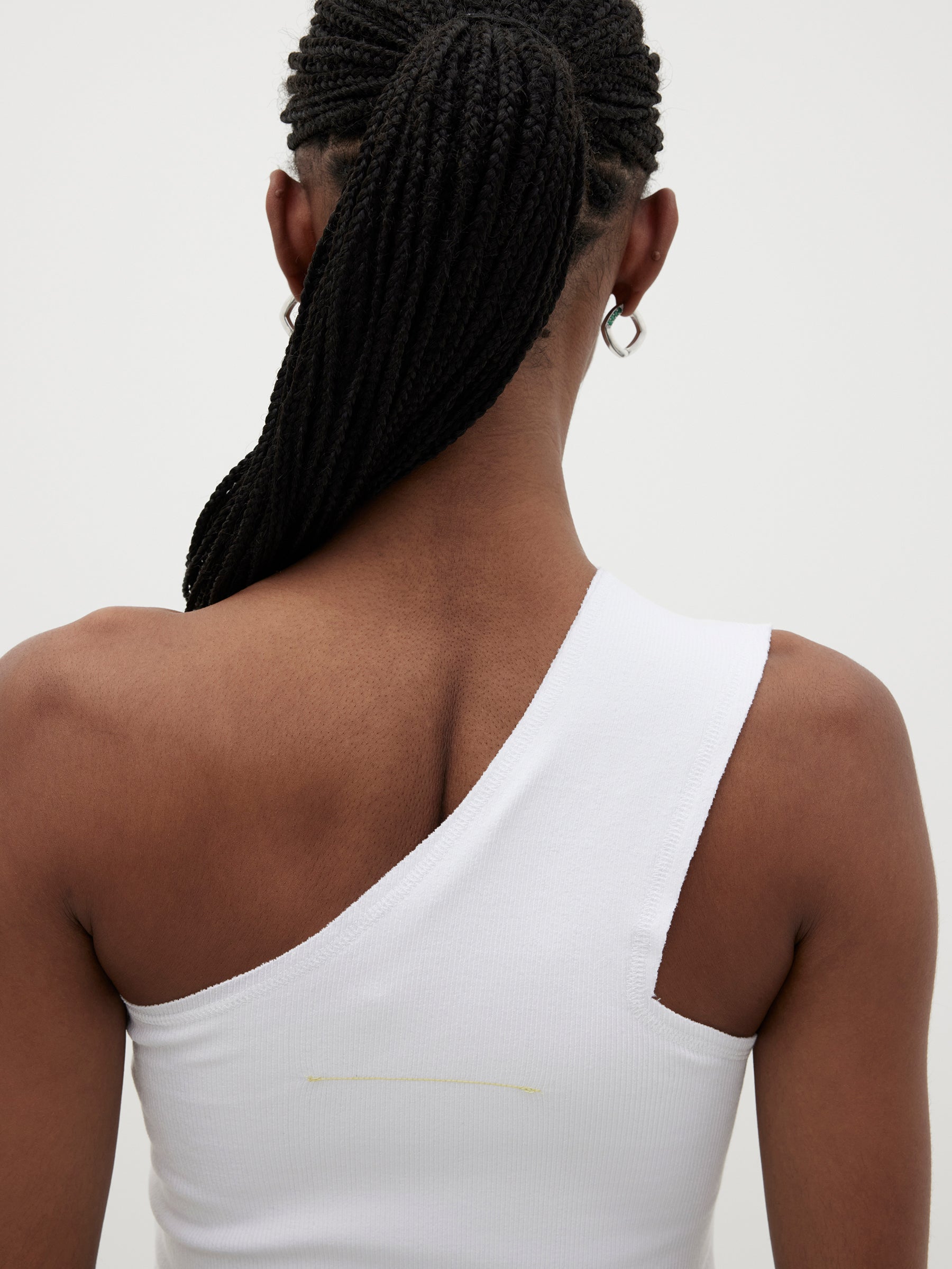 slim rib one shoulder tank