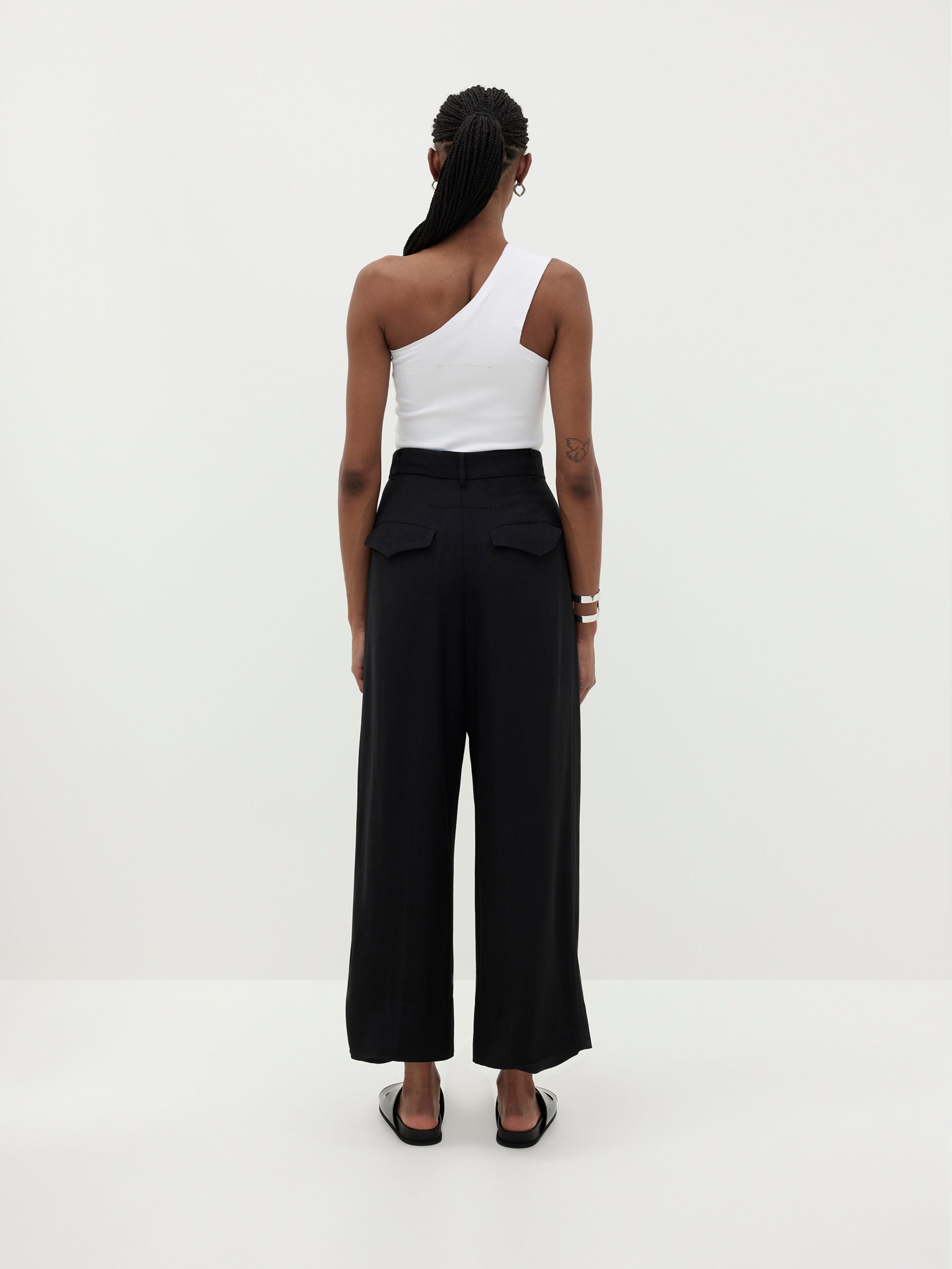 slim rib one shoulder tank