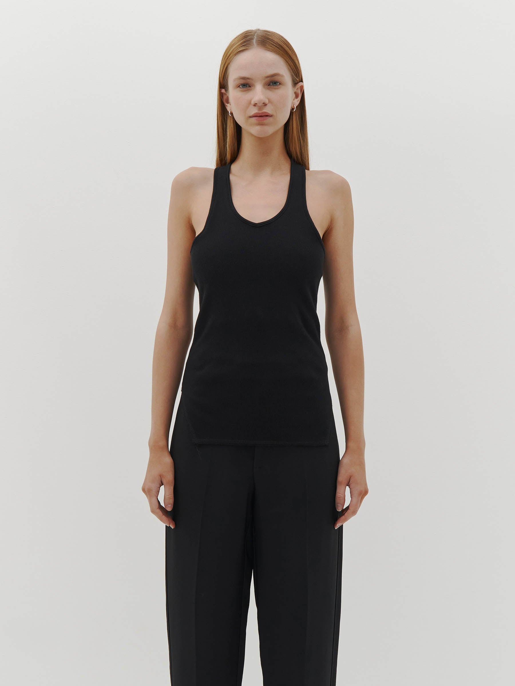slim rib crossback tank