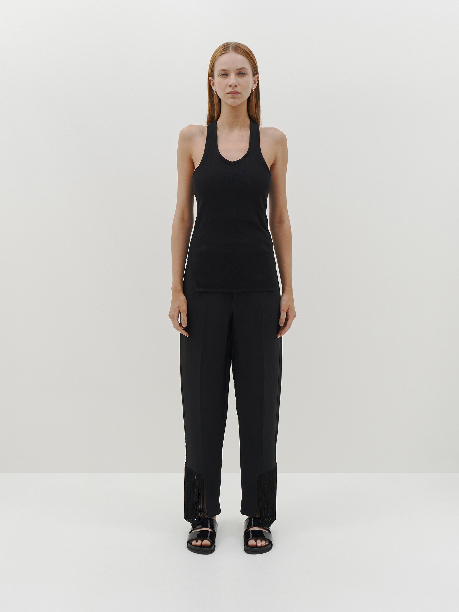 slim rib crossback tank