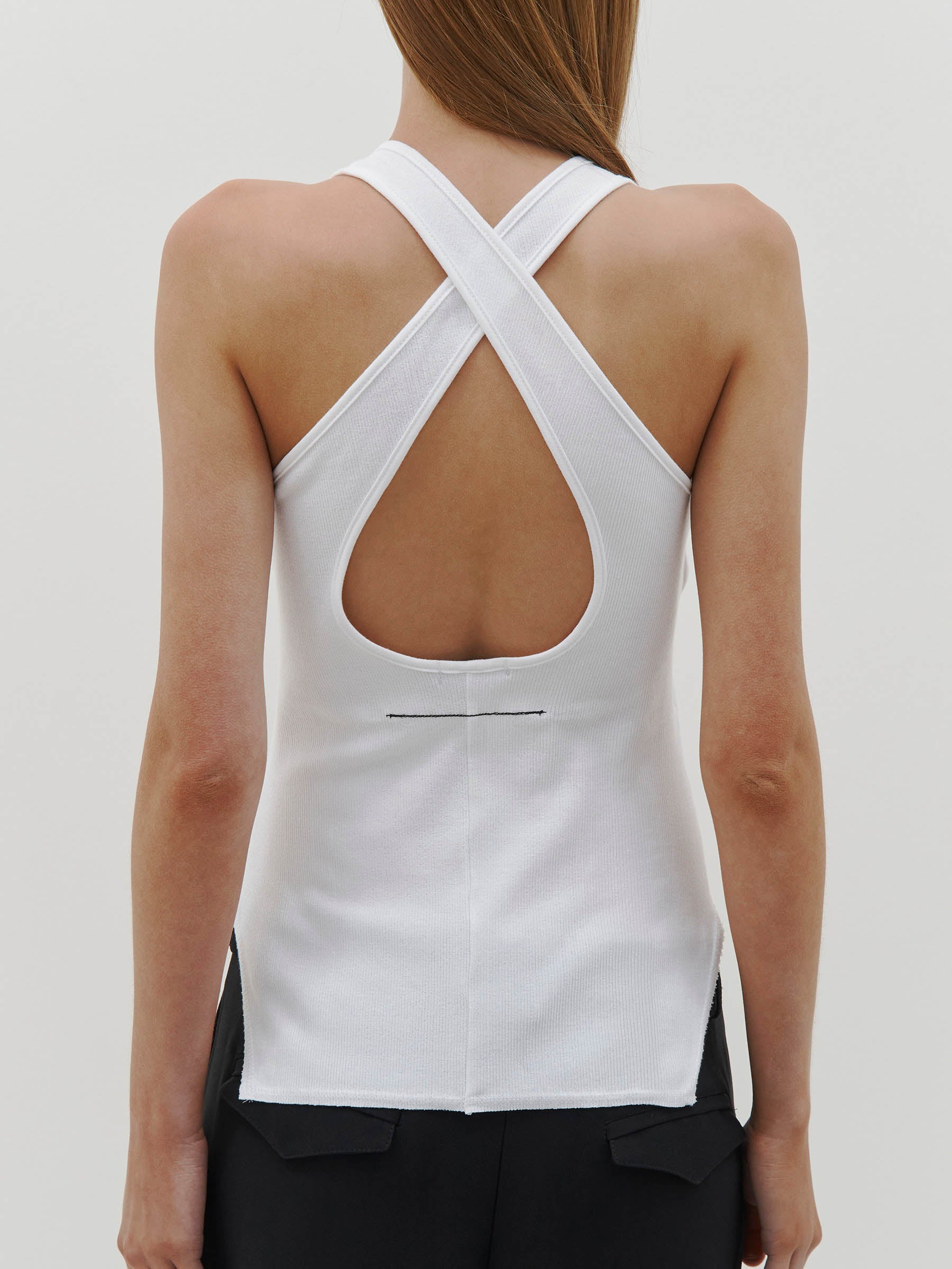 slim rib crossback tank
