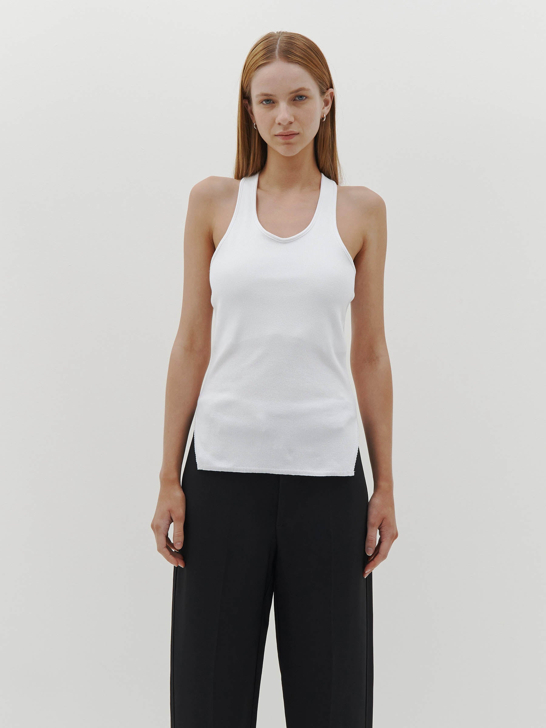 slim rib crossback tank