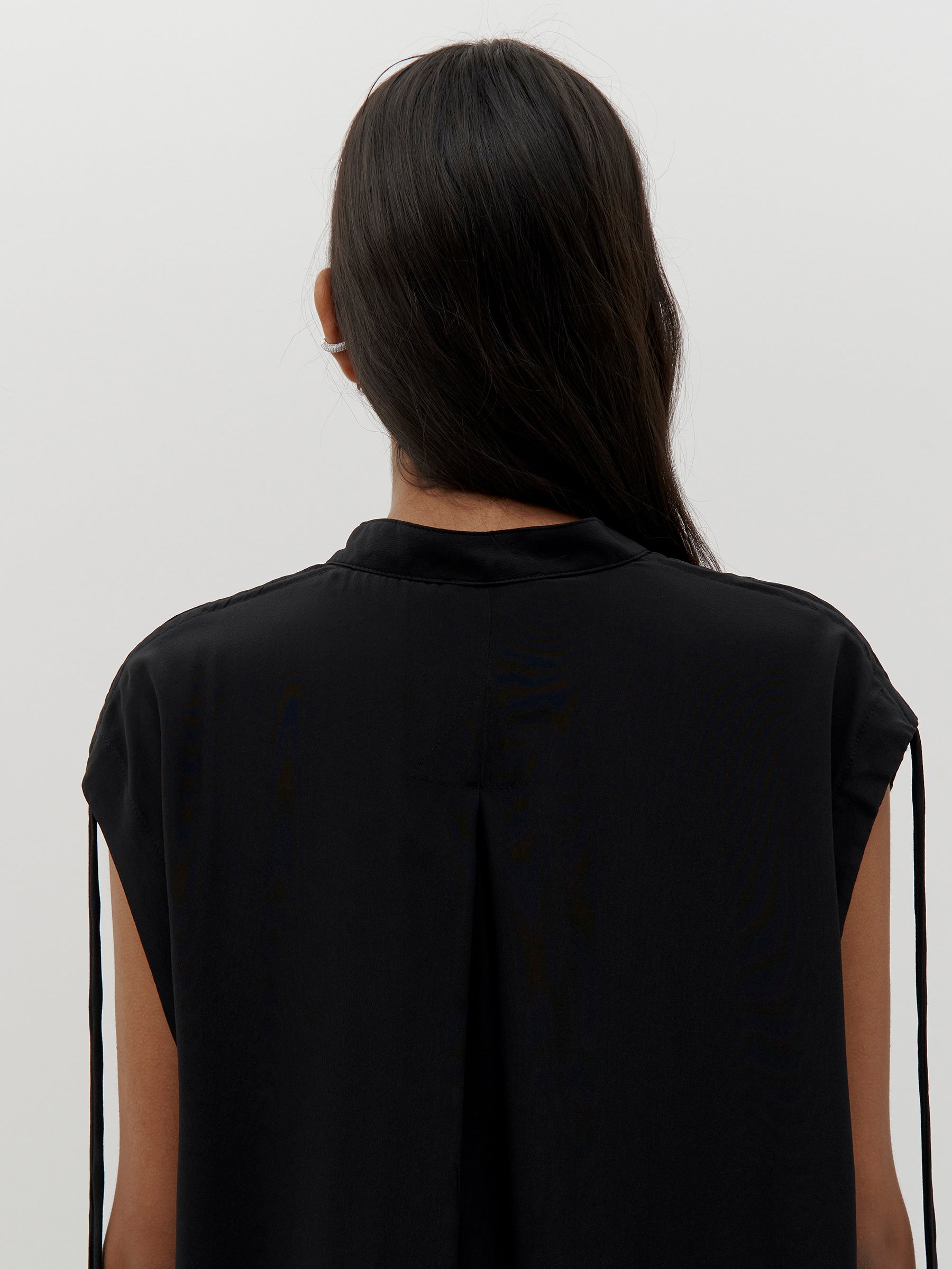 silk tuck detail tank