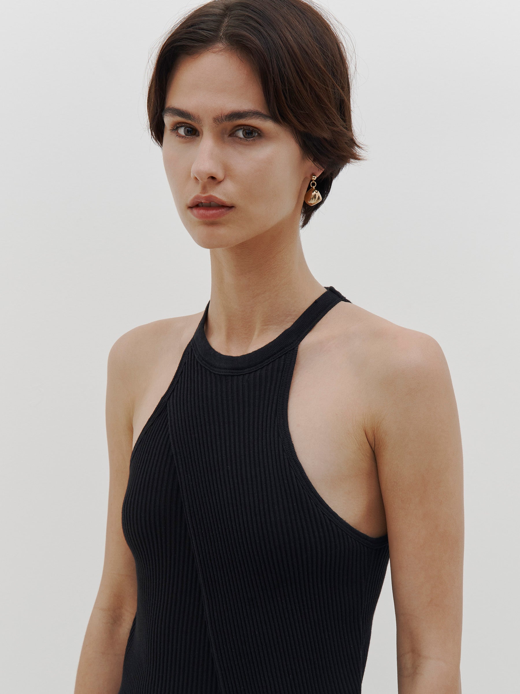 drapey rib layered tank