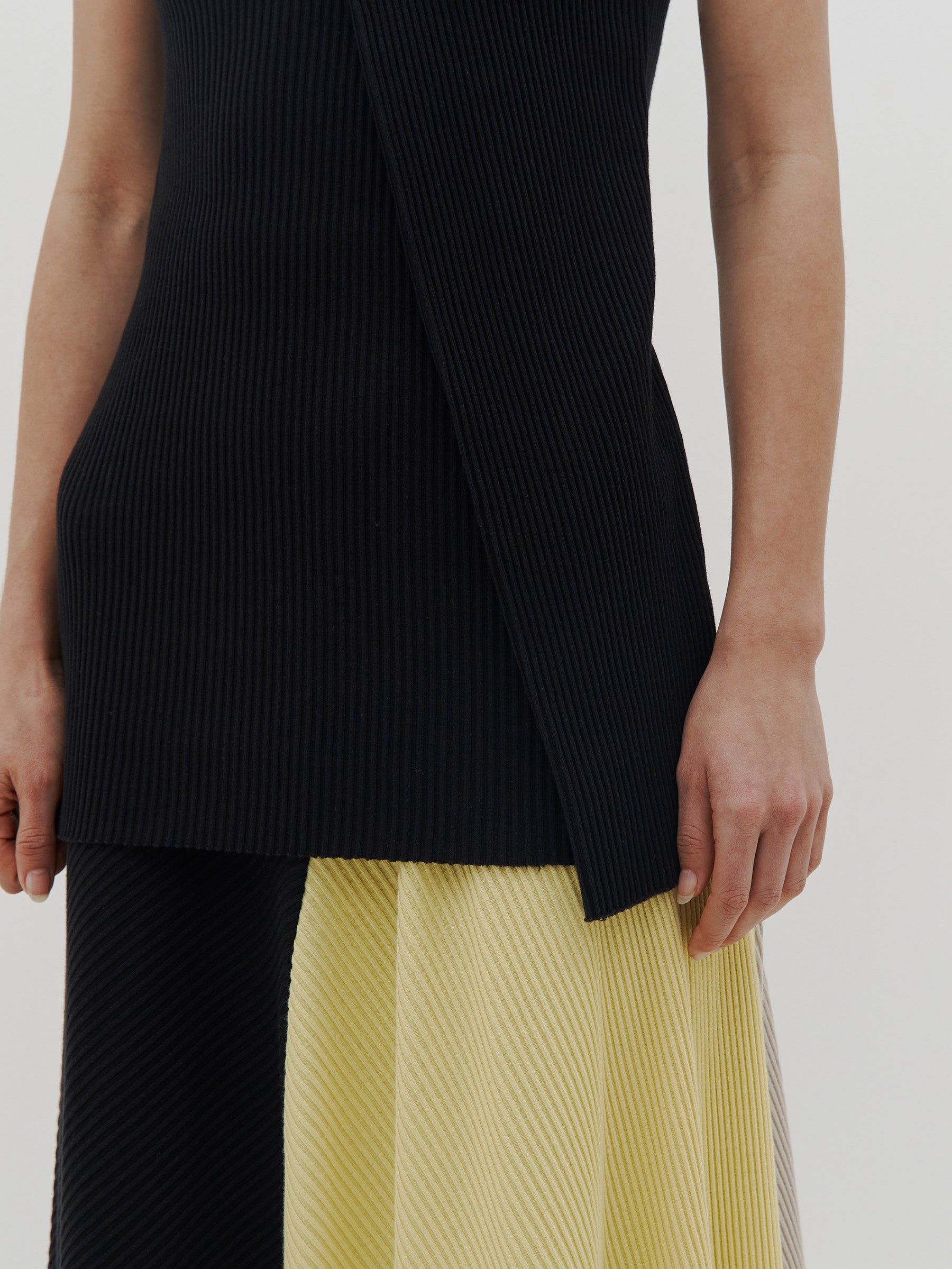 drapey rib layered tank
