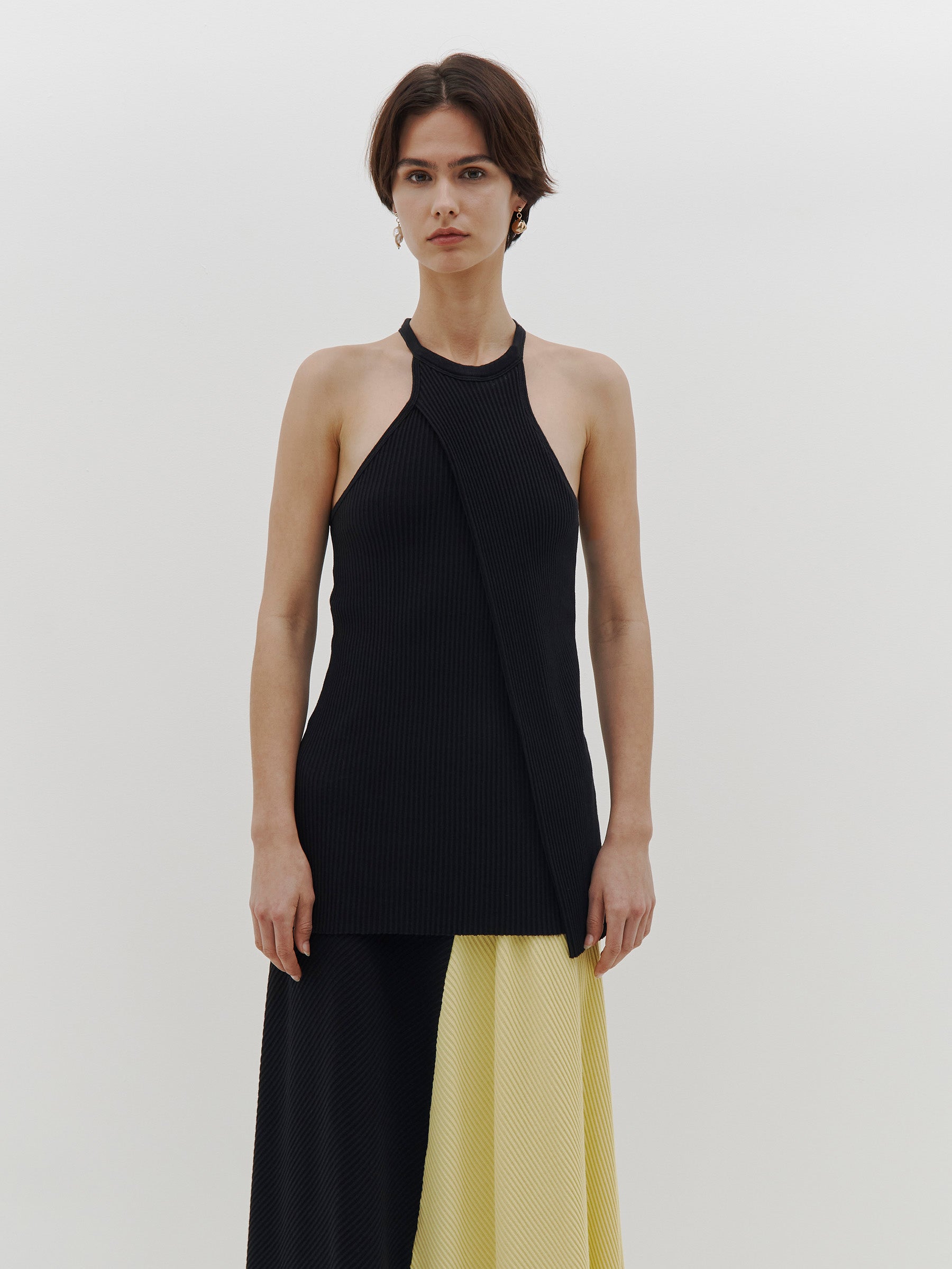 drapey rib layered tank