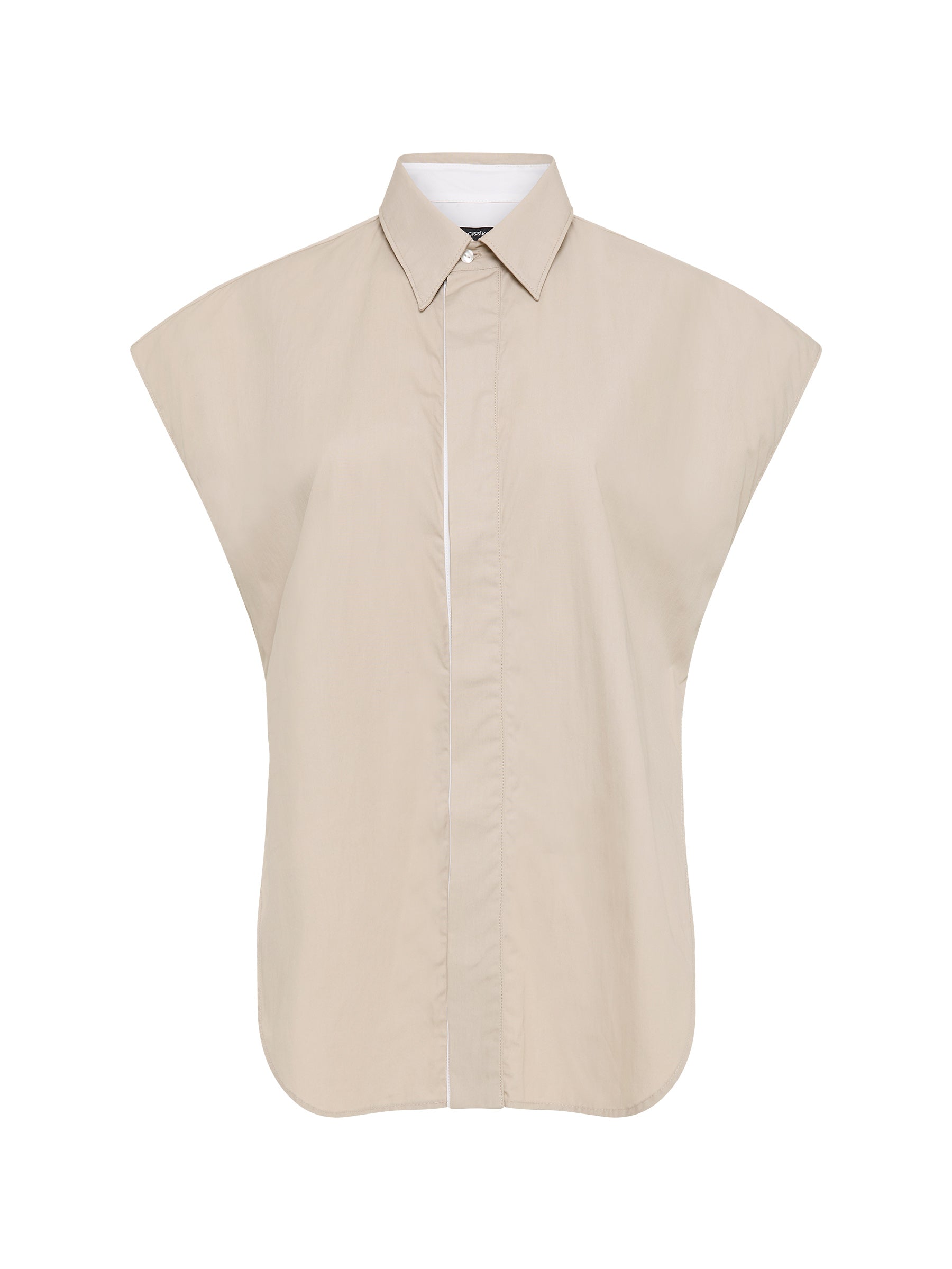 turnback sleeveless shirt