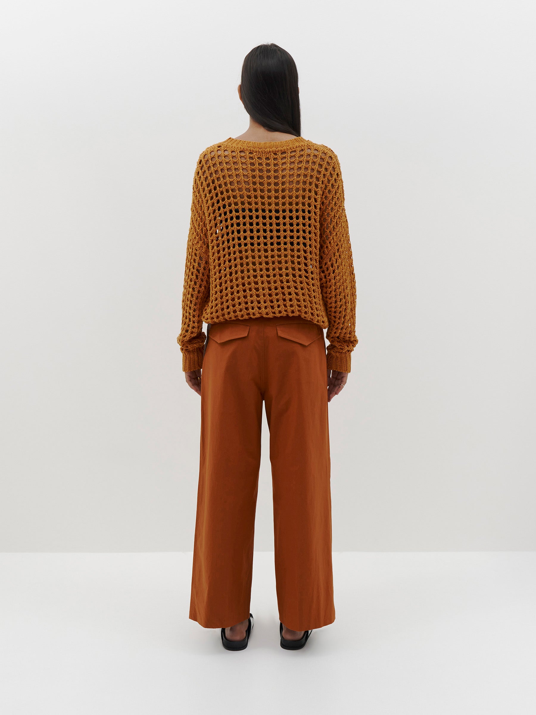 open mesh knit sweat